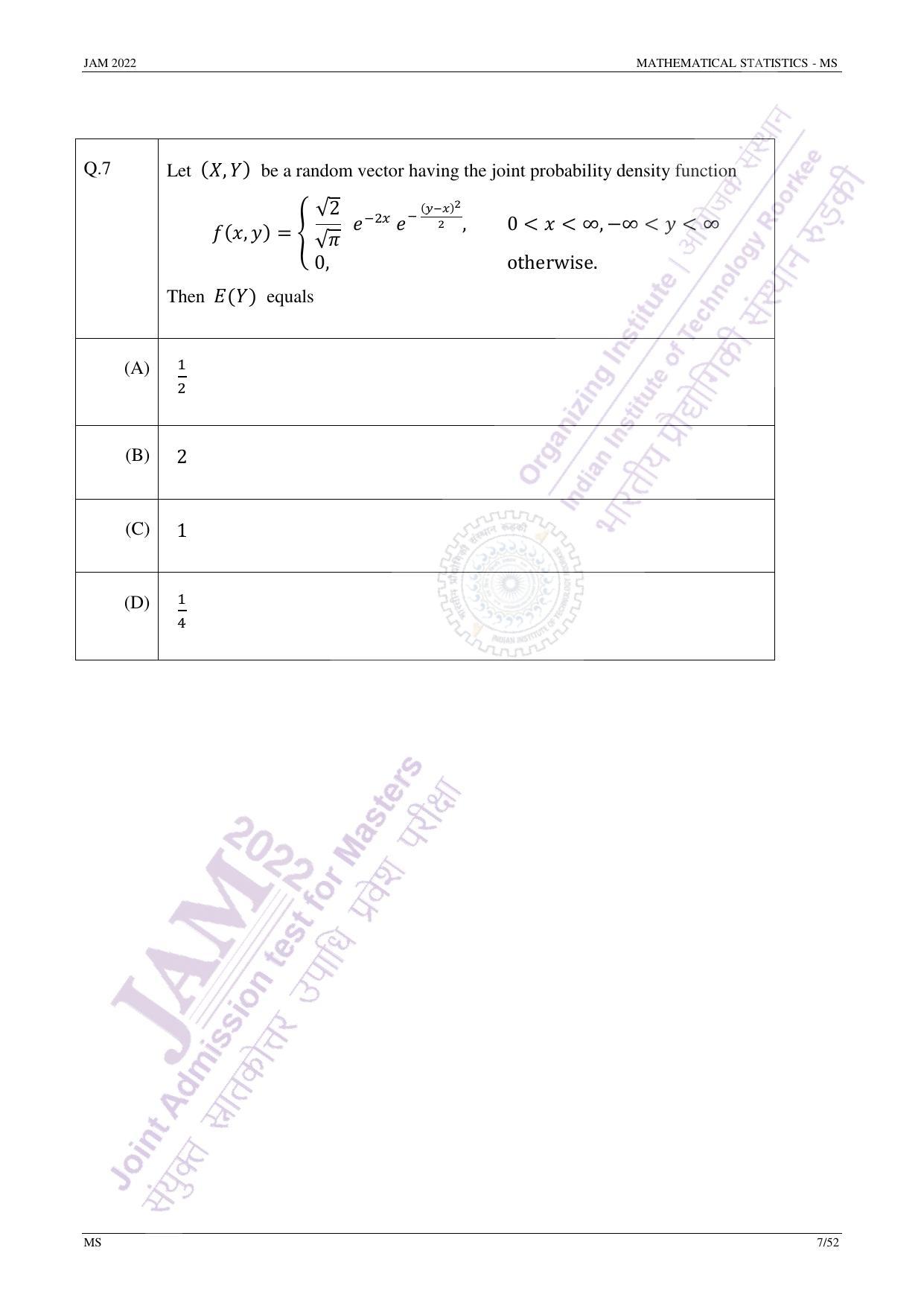 JAM 2022: MS Question Paper - Page 6