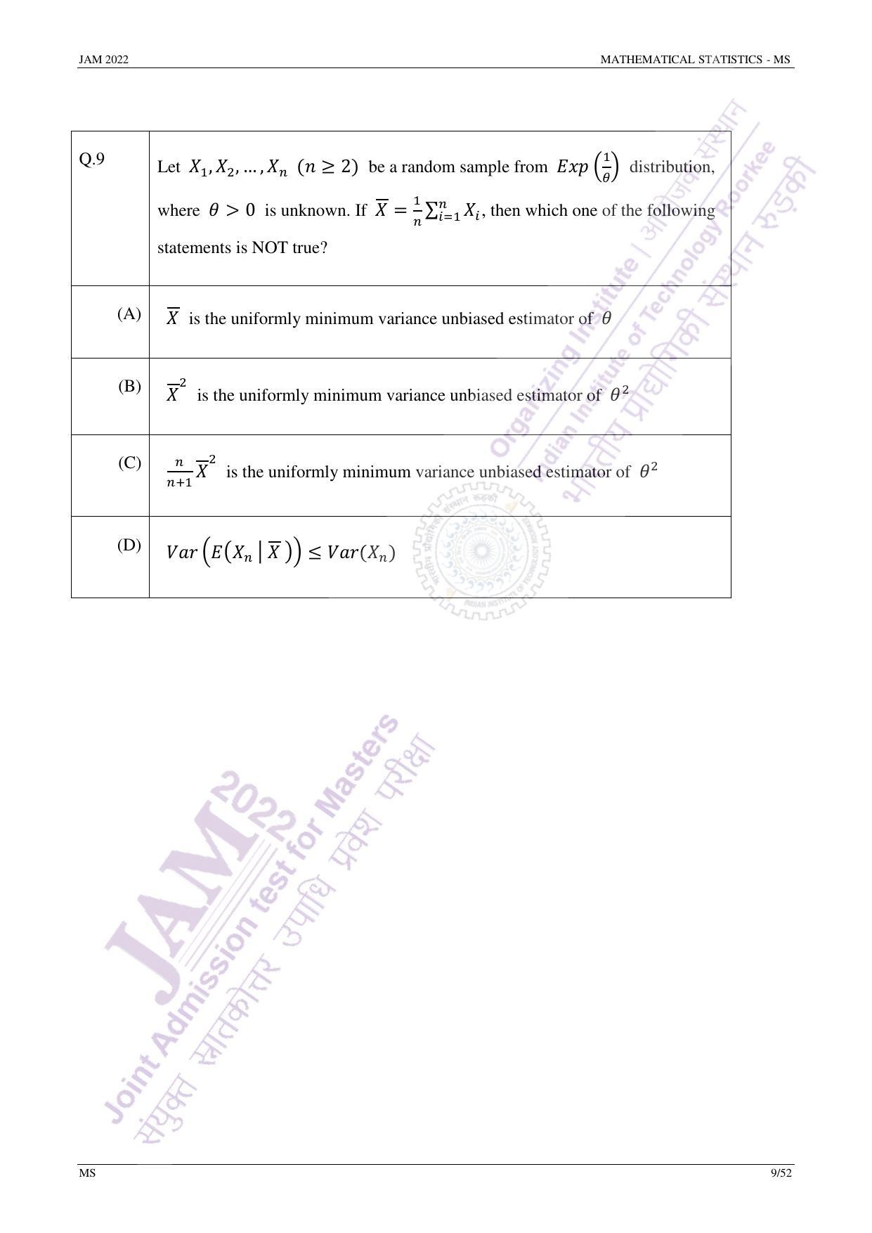 JAM 2022: MS Question Paper - Page 8