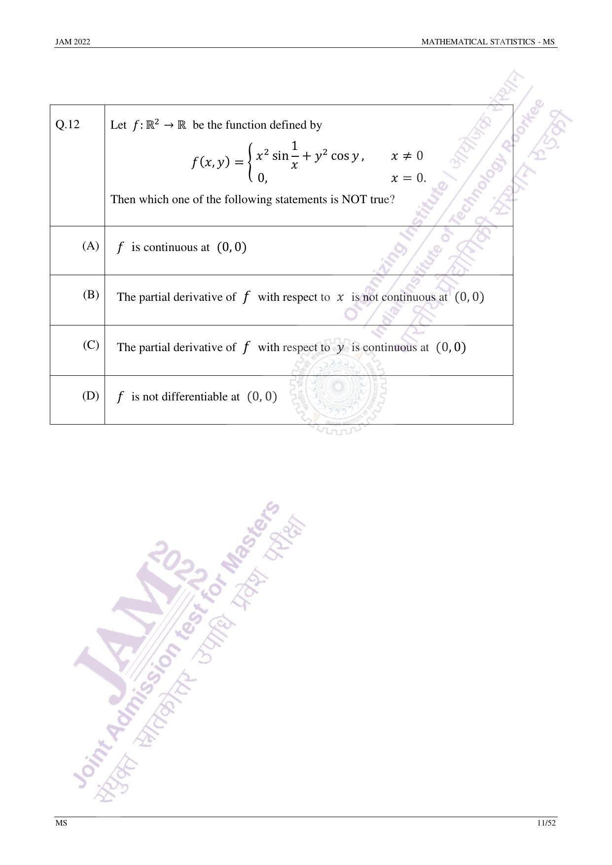 JAM 2022: MS Question Paper - Page 10