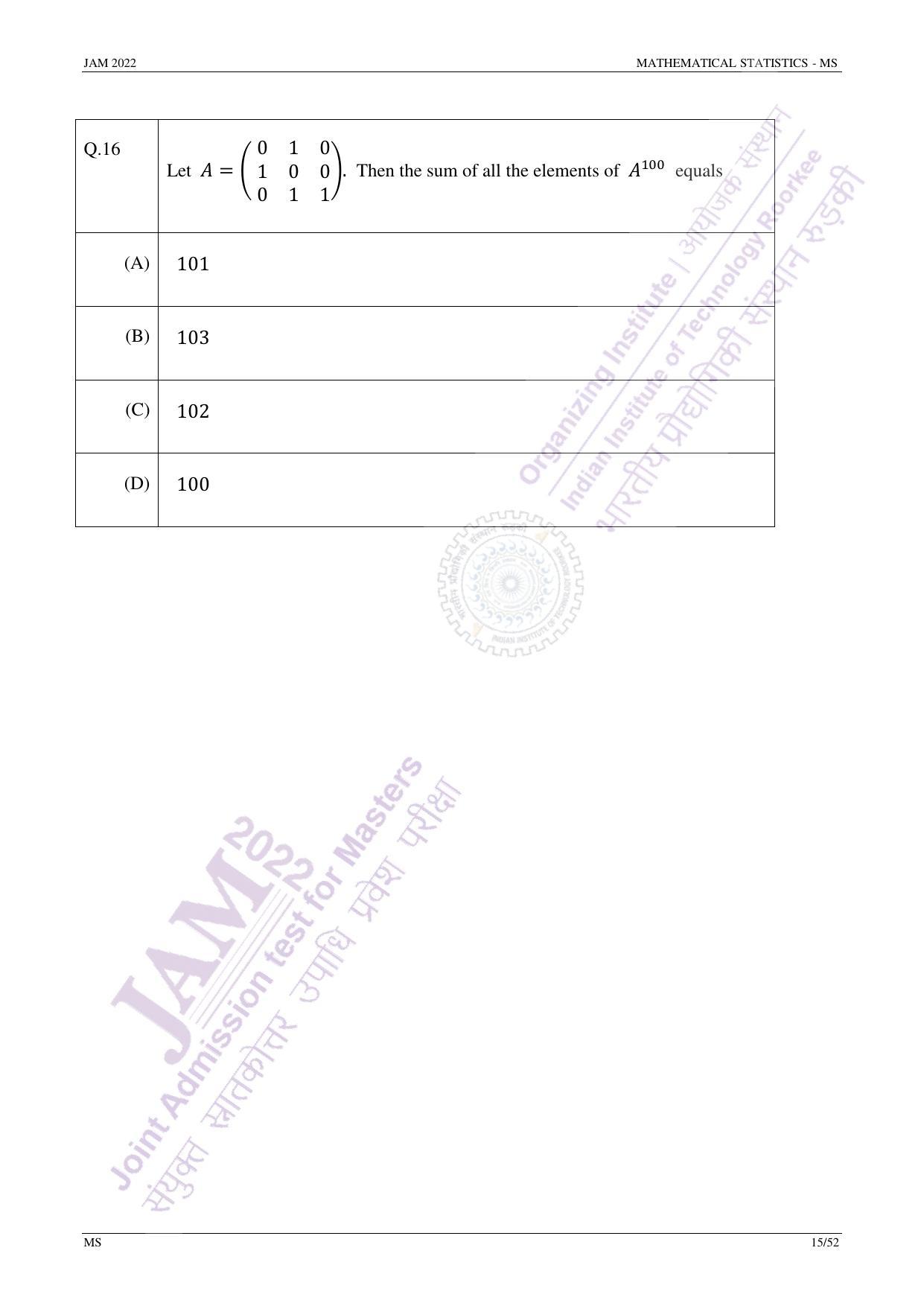 JAM 2022: MS Question Paper - Page 14