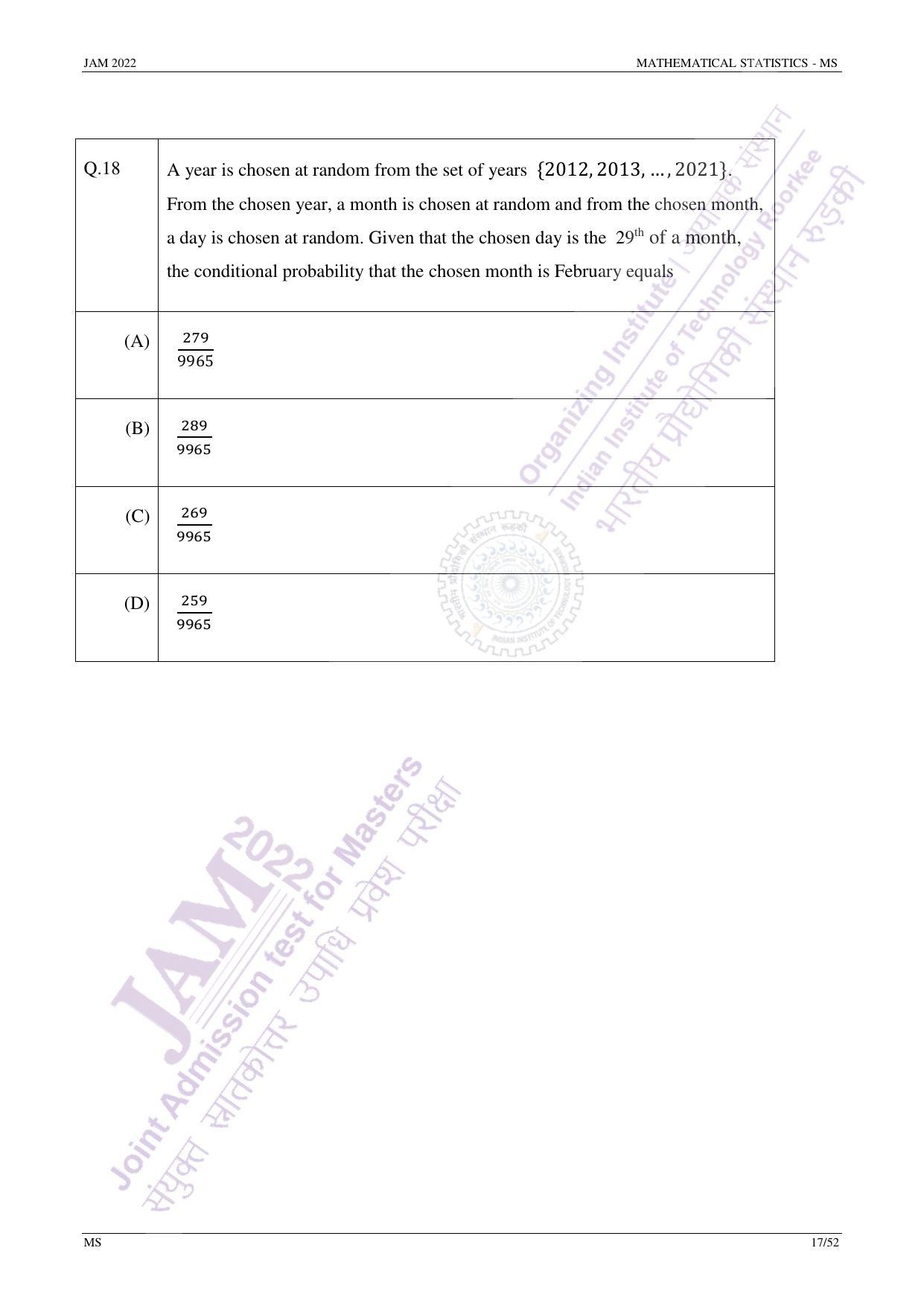 JAM 2022: MS Question Paper - Page 16
