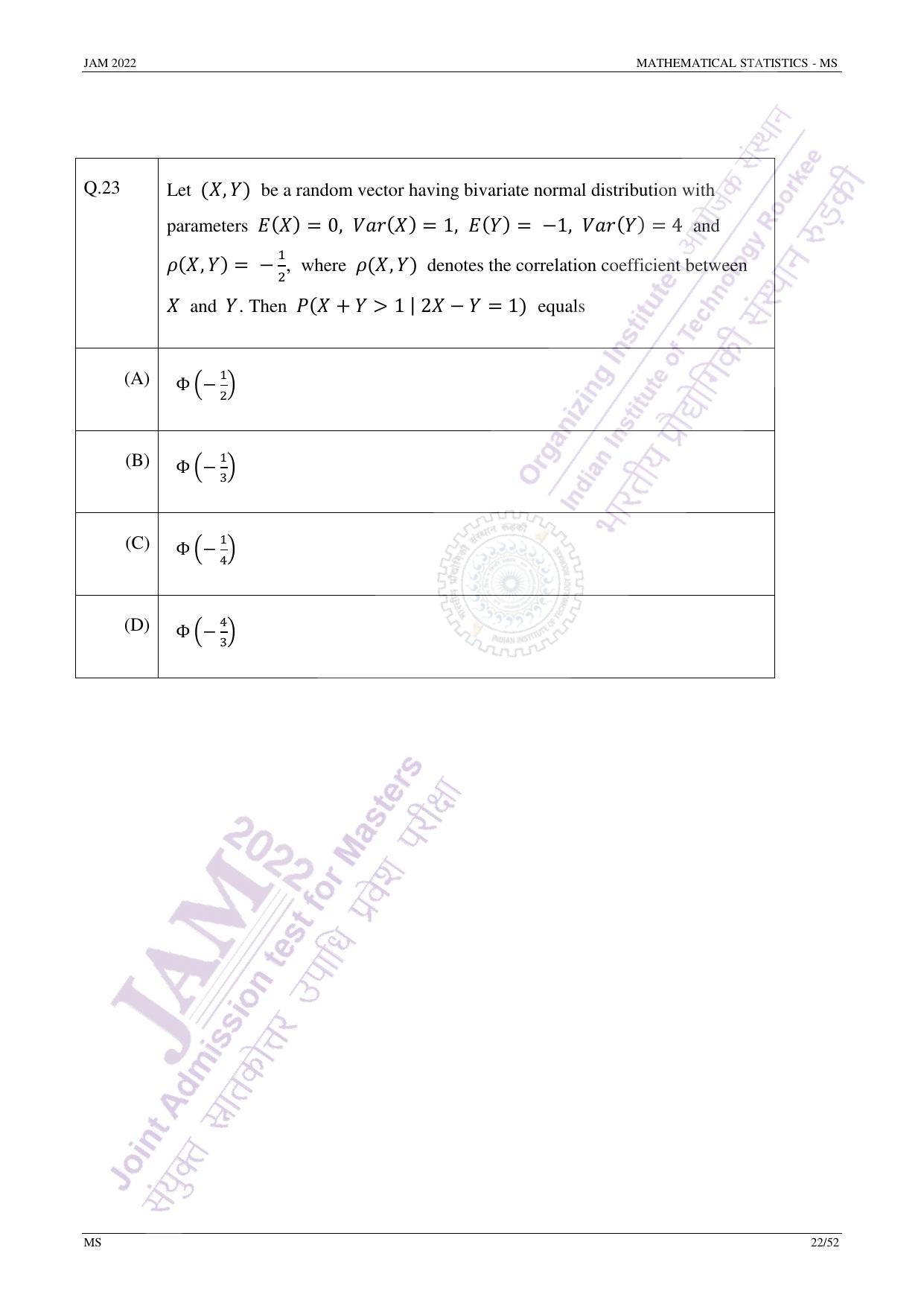 JAM 2022: MS Question Paper - Page 21