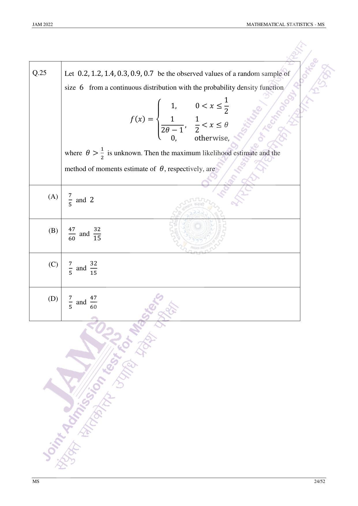 JAM 2022: MS Question Paper - Page 23
