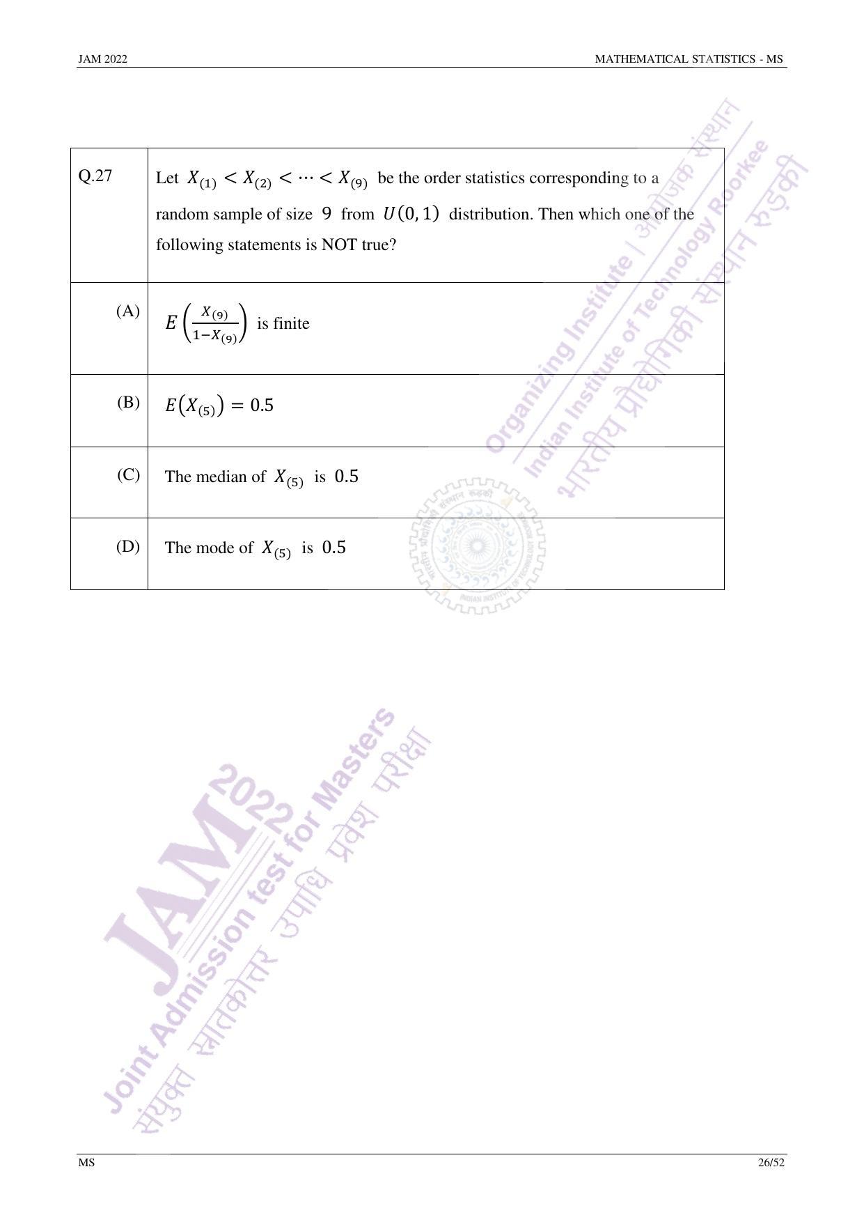 JAM 2022: MS Question Paper - Page 25