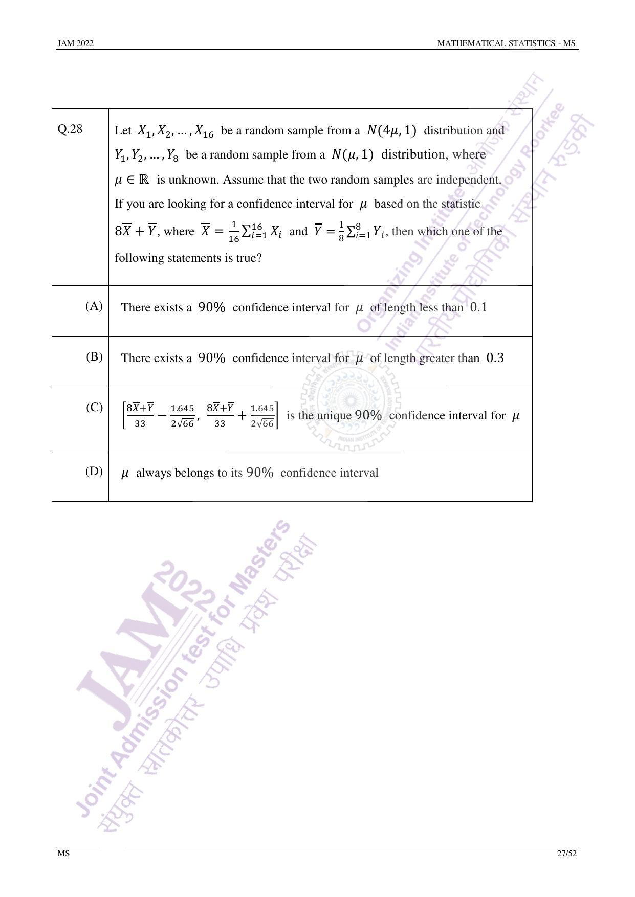 JAM 2022: MS Question Paper - Page 26