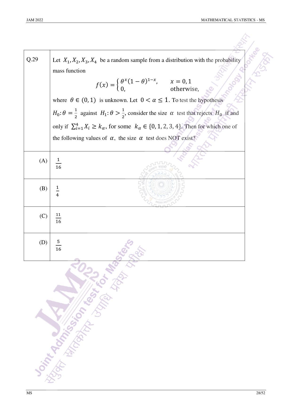 JAM 2022: MS Question Paper - Page 27