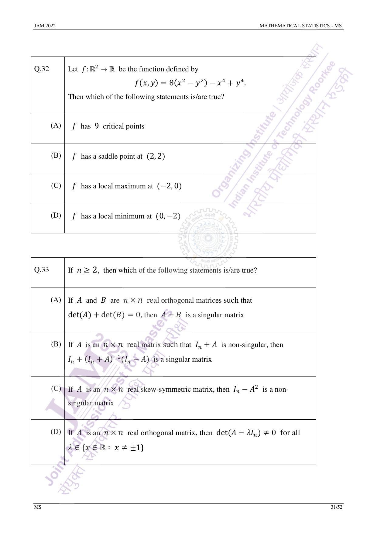 JAM 2022: MS Question Paper - Page 30