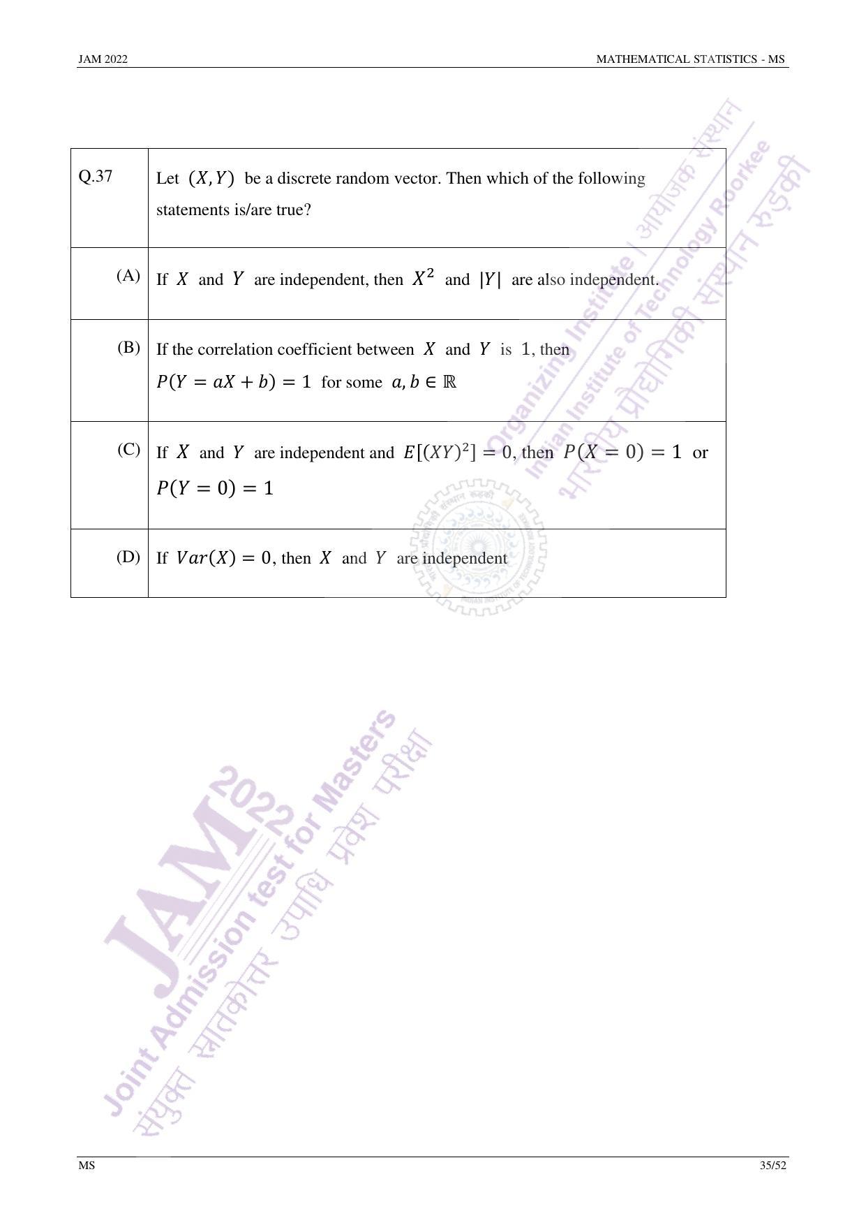 JAM 2022: MS Question Paper - Page 34