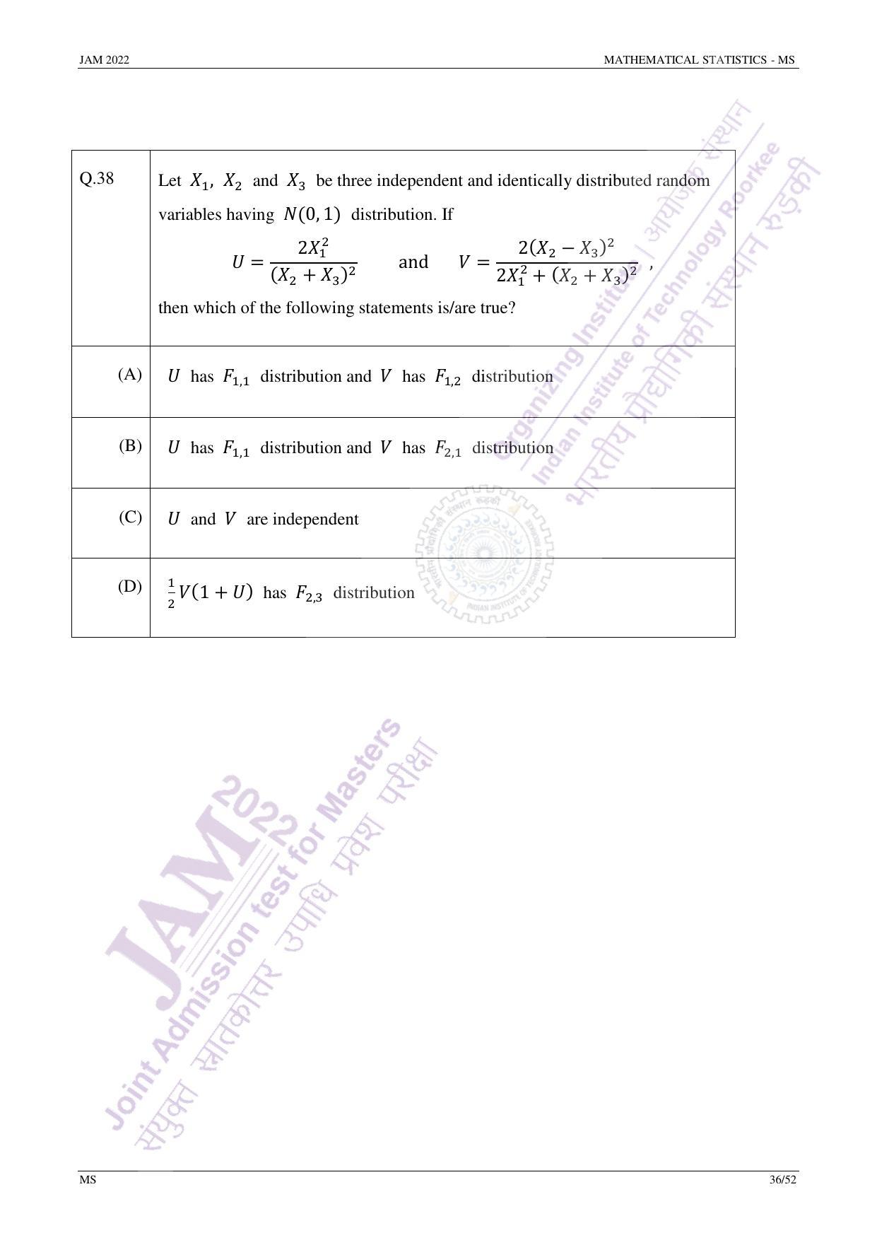JAM 2022: MS Question Paper - Page 35