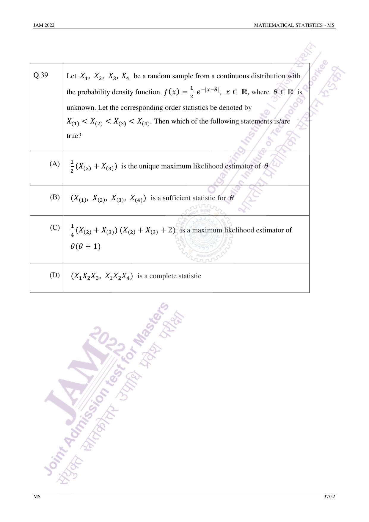 JAM 2022: MS Question Paper - Page 36