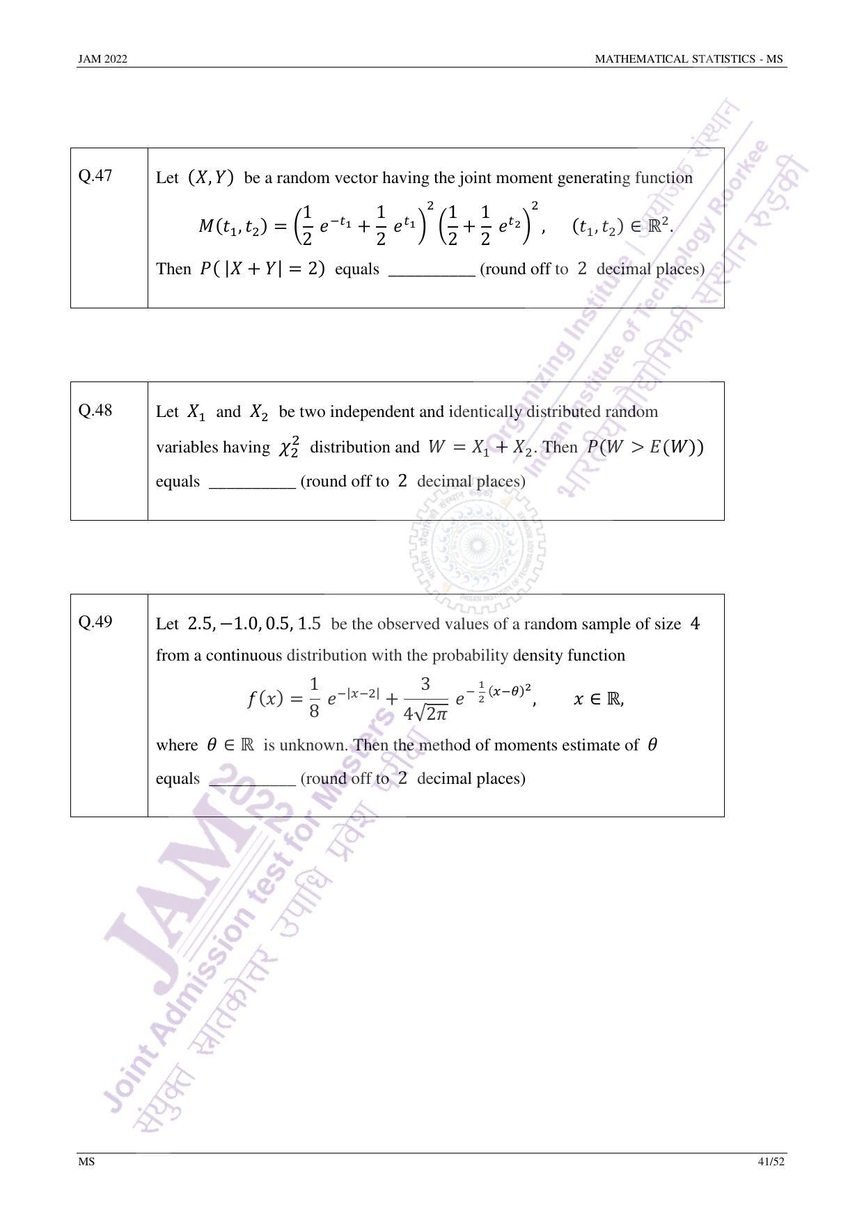 JAM 2022: MS Question Paper - Page 40