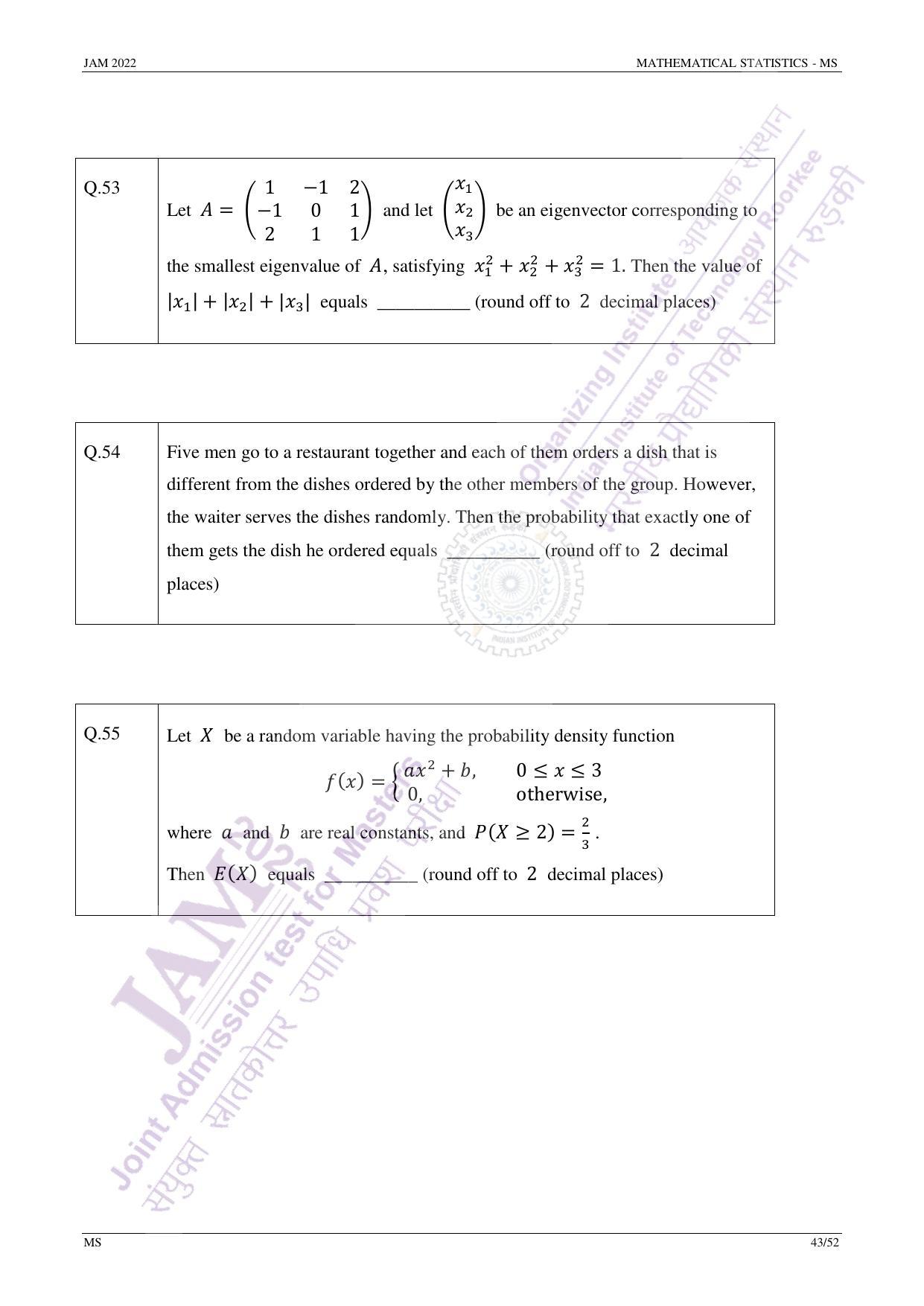 JAM 2022: MS Question Paper - Page 42