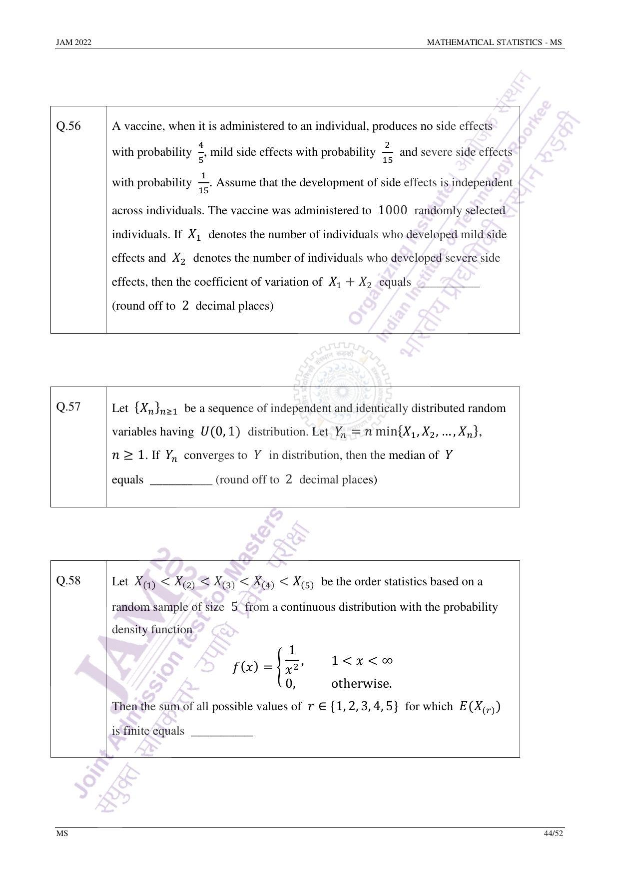 JAM 2022: MS Question Paper - Page 43