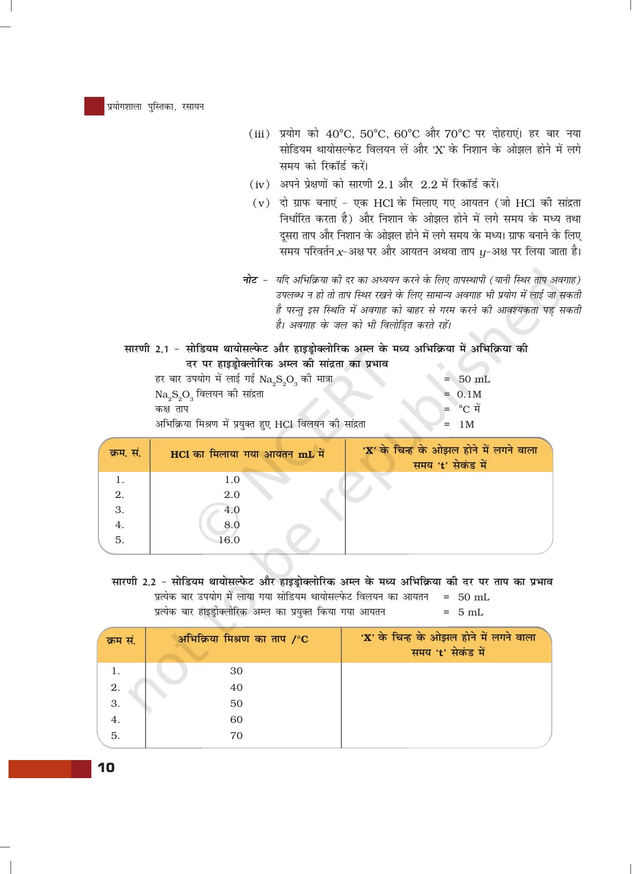 NCERT Laboratory Manuals for Class XII रसायन - 2 (रसायनिक बलगातिकी) - Page 3