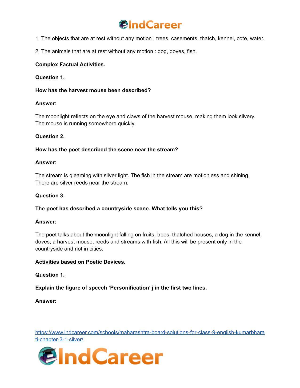 Maharashtra Board Solutions for Class 9- English Kumarbharati: Chapter 3.1- Silver - Page 7