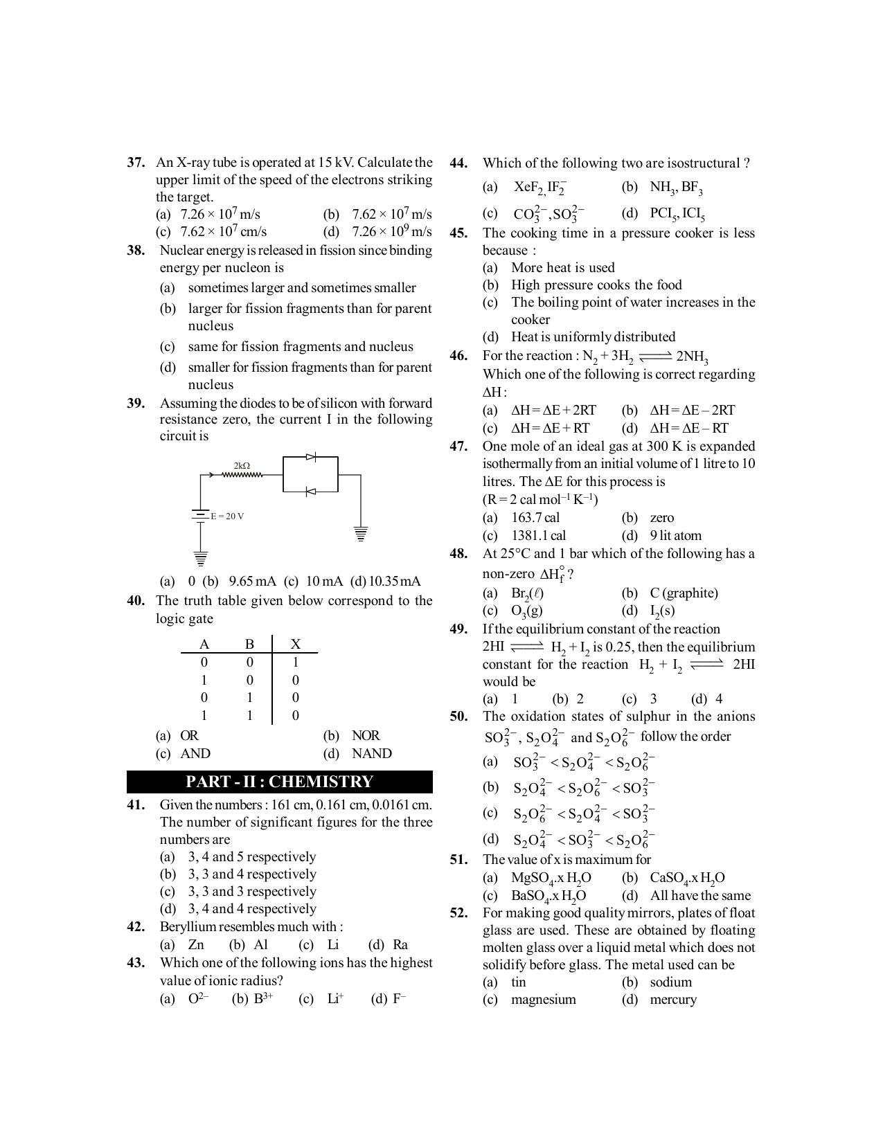 BITSAT 2009 Question Paper - Page 4