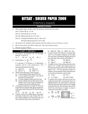BITSAT 2009 Question Paper