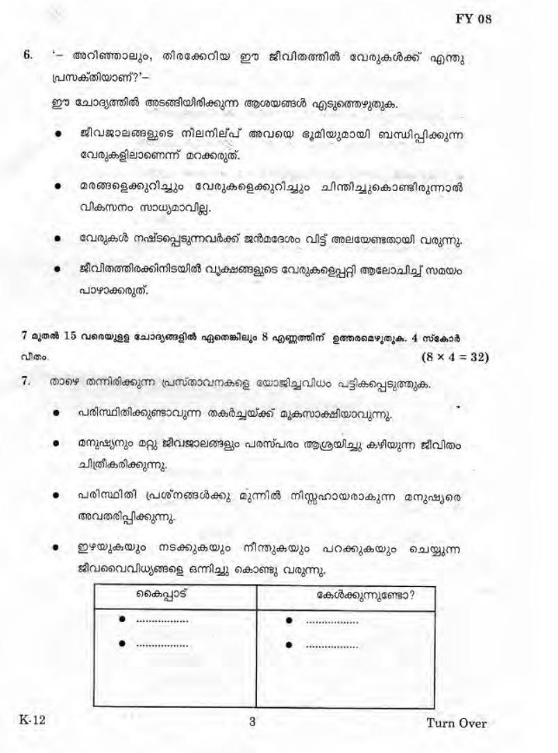 Kerala Plus One 2019 MALAYALAM Question Papers - Page 3
