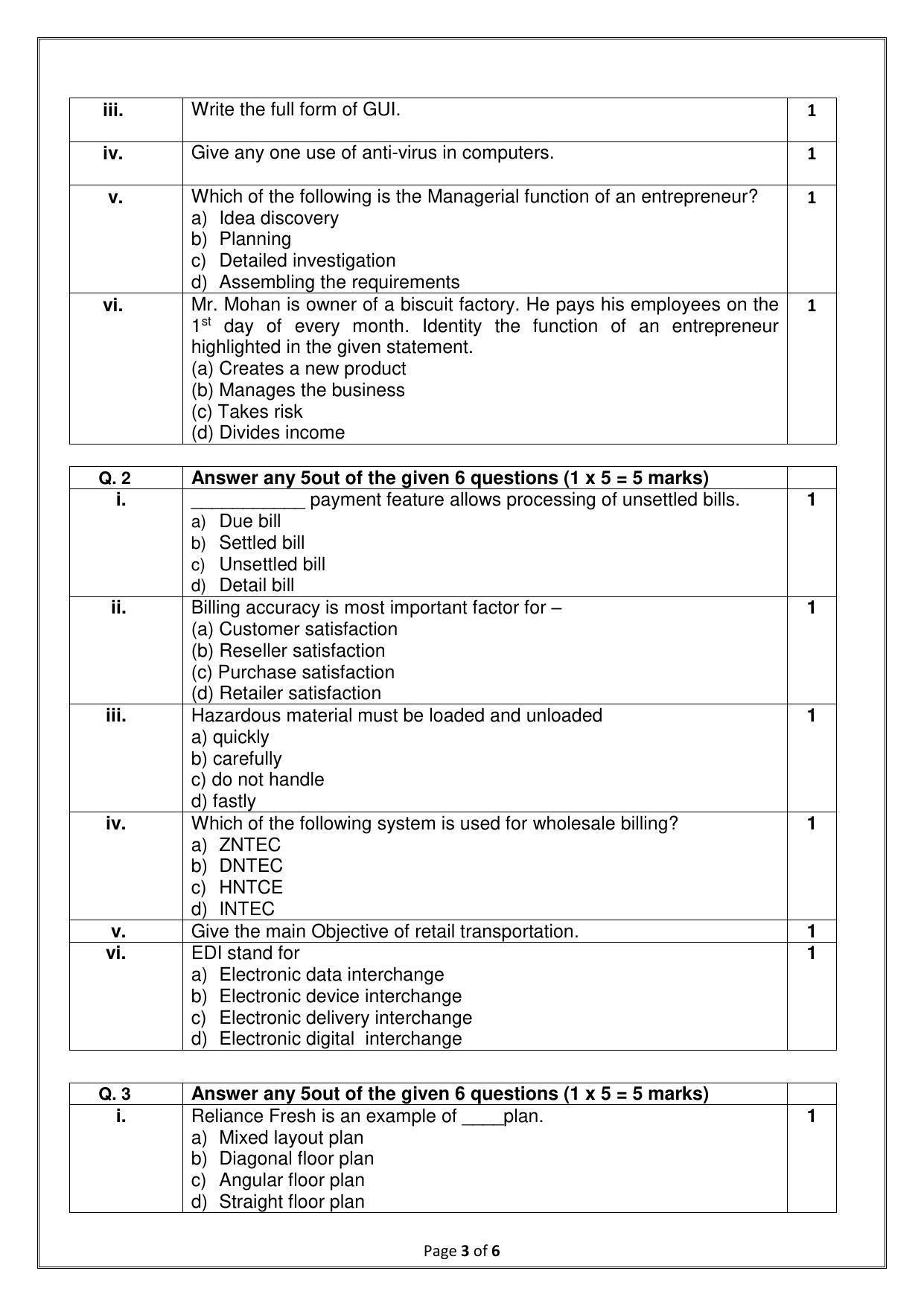 CBSE Class 10 Retail (Skill Education) Sample Papers 2023 - Page 3