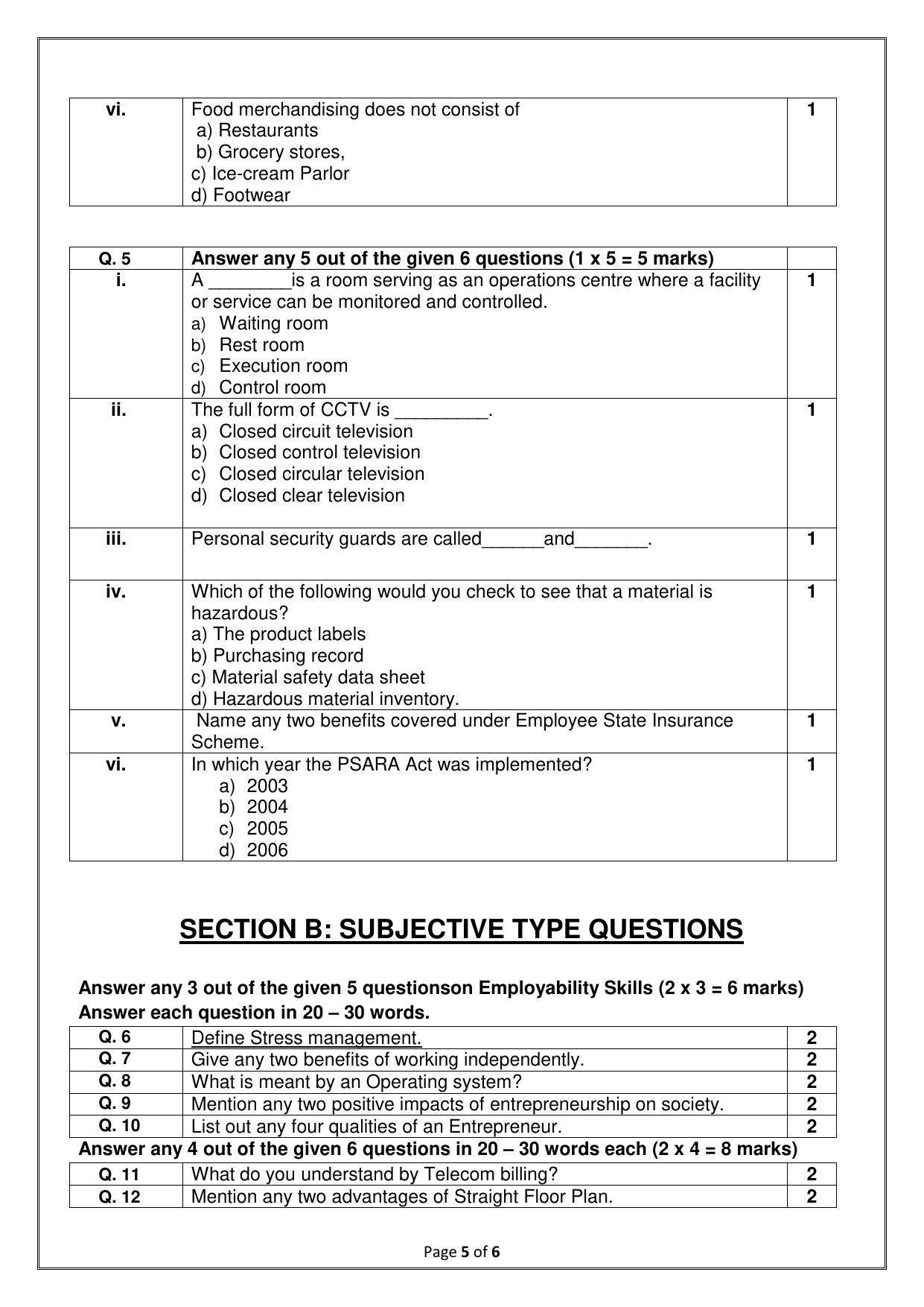 CBSE Class 10 Retail (Skill Education) Sample Papers 2023 - Page 5