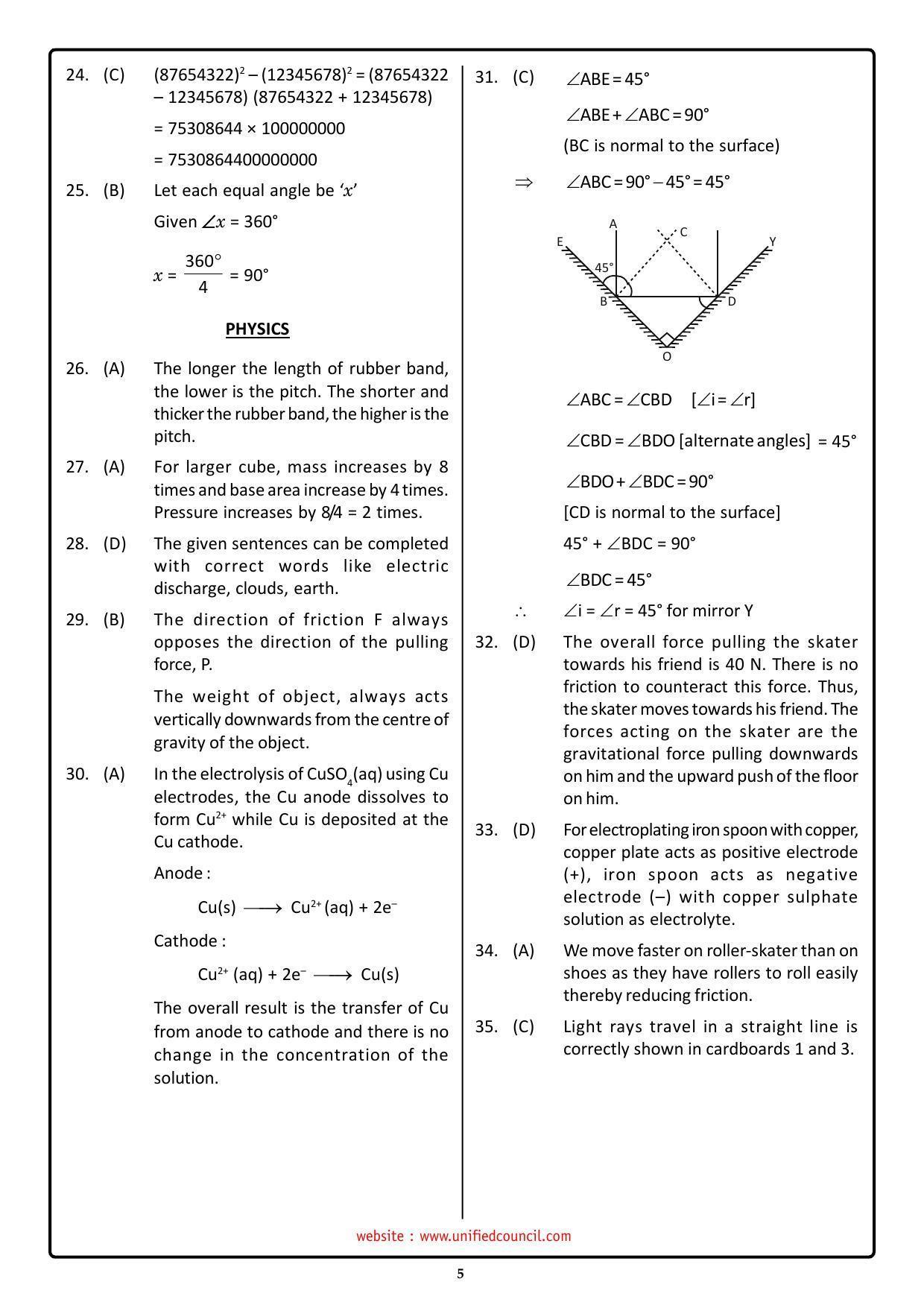NSTSE 2023 Class 8 Answer Key (Paper Code 487) - Page 5