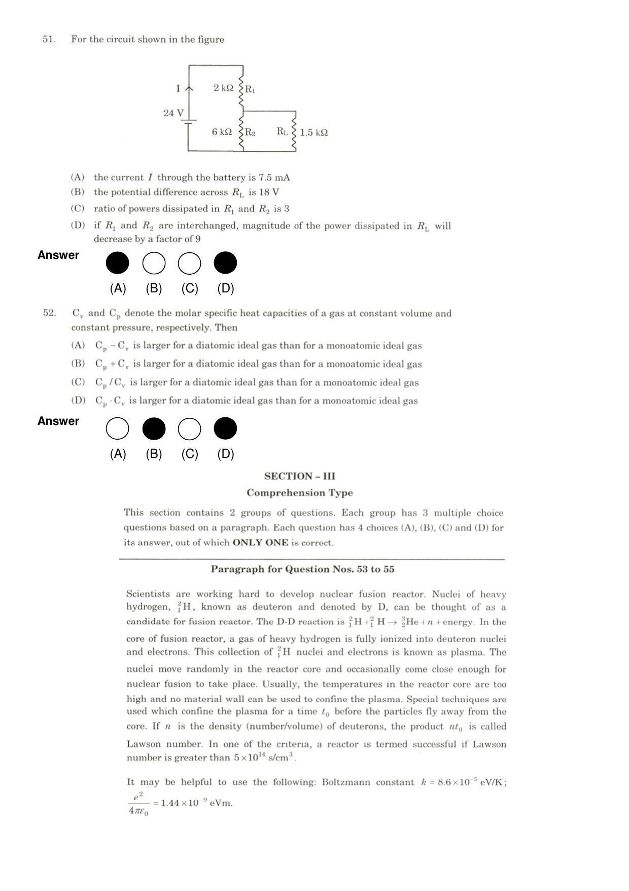 JEE 2009 Paper I Question Paper - Page 15