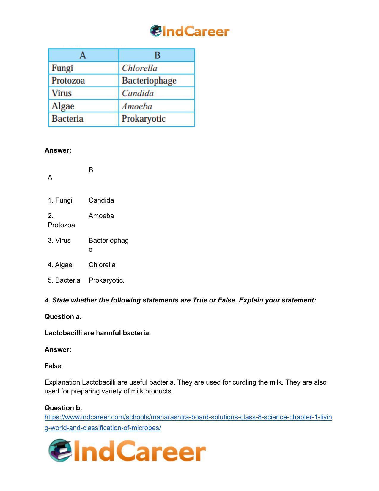 Maharashtra Board Solutions Class 8-Science: Chapter 1- Living World and Classification of Microbes - Page 4