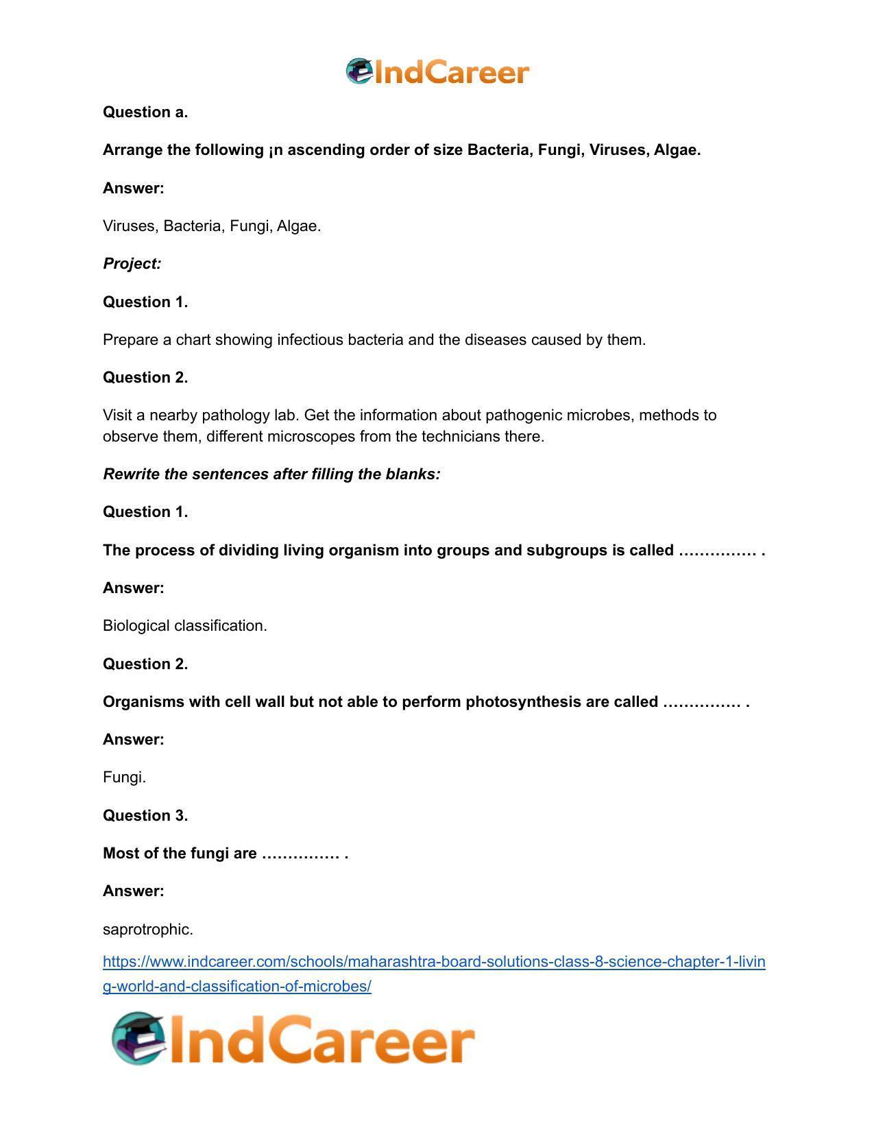 Maharashtra Board Solutions Class 8-Science: Chapter 1- Living World and Classification of Microbes - Page 10