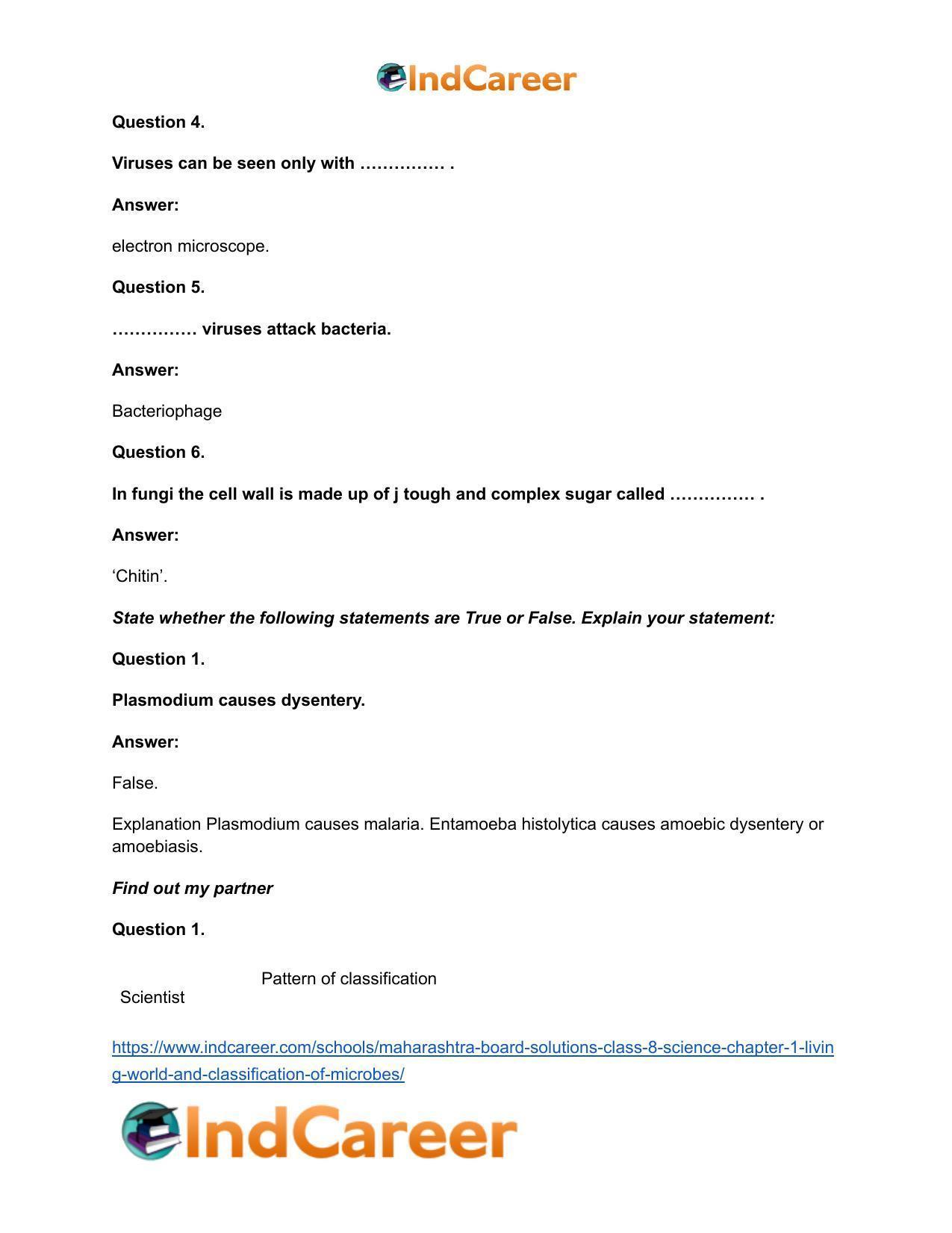 Maharashtra Board Solutions Class 8-Science: Chapter 1- Living World and Classification of Microbes - Page 11
