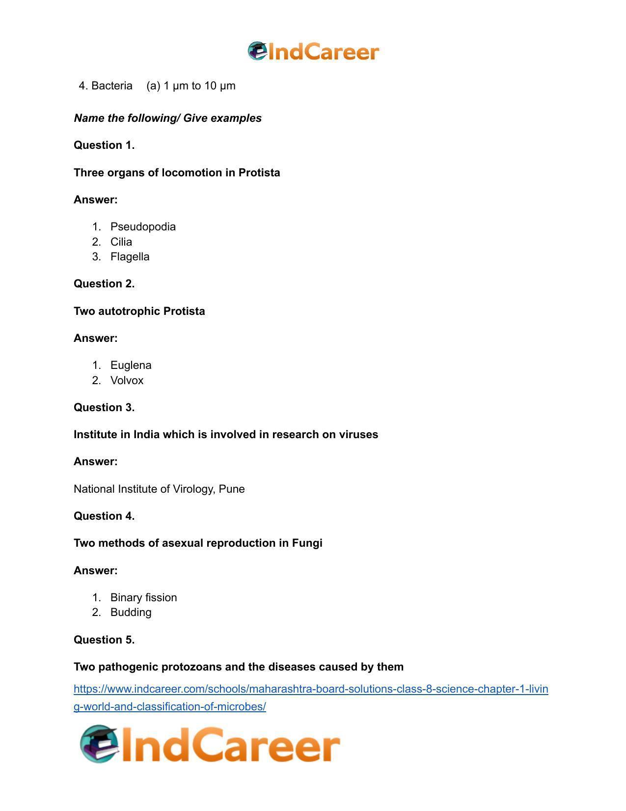 Maharashtra Board Solutions Class 8-Science: Chapter 1- Living World and Classification of Microbes - Page 14
