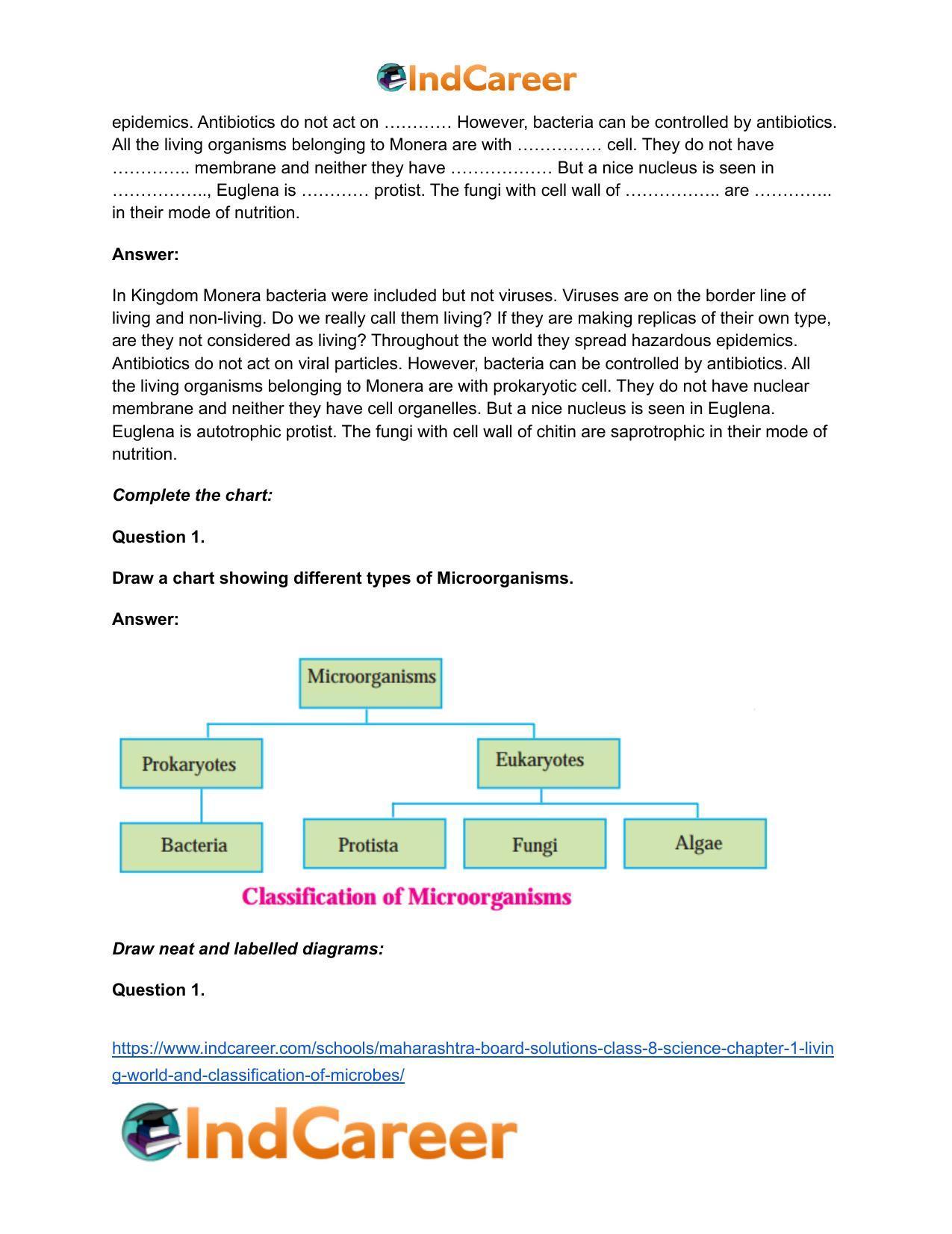 Maharashtra Board Solutions Class 8-Science: Chapter 1- Living World and Classification of Microbes - Page 19