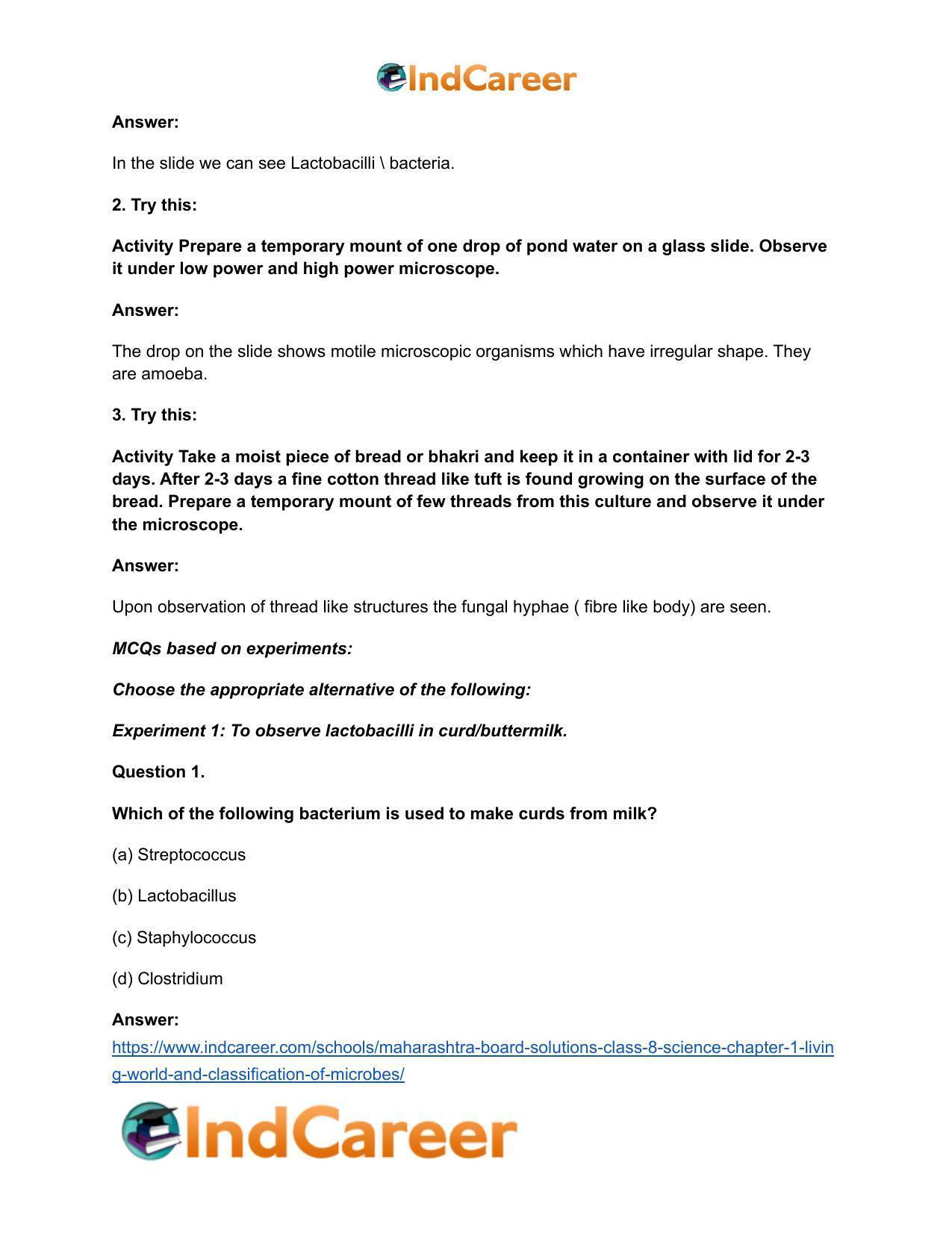Maharashtra Board Solutions Class 8-Science: Chapter 1- Living World and Classification of Microbes - Page 23