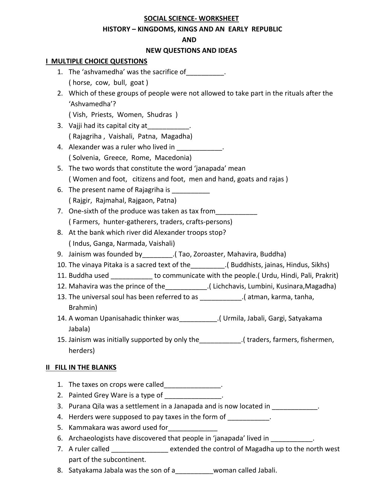 CBSE Worksheets for Class 6 Social Science Key Elements of Democratic Government Assignment 5 - Page 3
