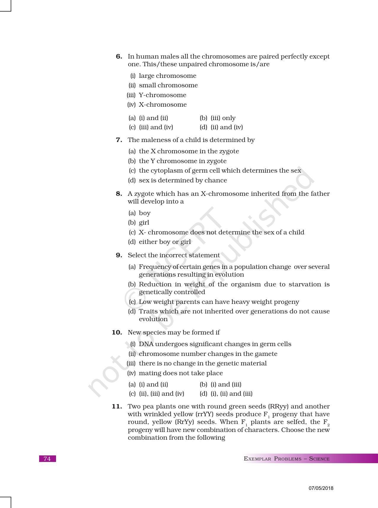 NCERT Exemplar Book for Class 10 Science: Chapter 9 Heredity and Evolution - Page 2