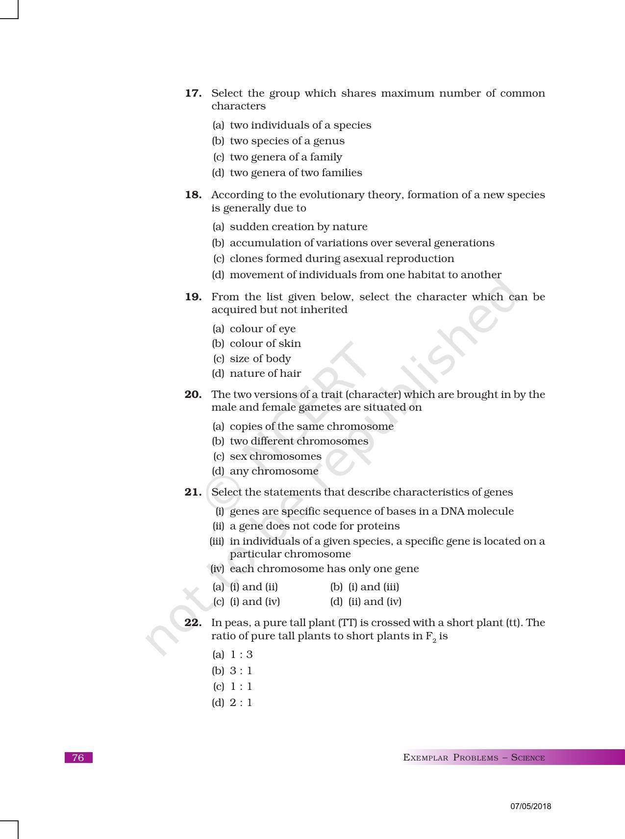 NCERT Exemplar Book for Class 10 Science: Chapter 9 Heredity and Evolution - Page 4