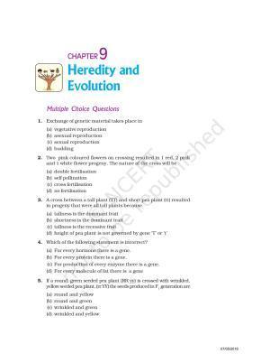 NCERT Exemplar Book for Class 10 Science: Chapter 9 Heredity and Evolution
