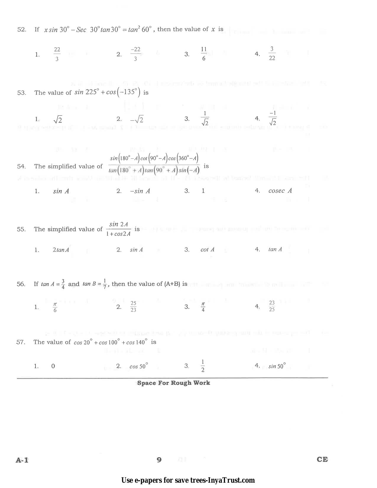 Karnataka Diploma CET- 2015 Civil Engineering Question Paper - Page 9