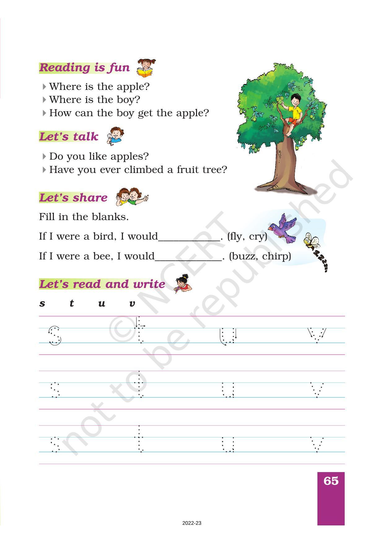 NCERT Book for Class 1 English (Marigold):Unit 6 Poem-If I Were An Apple - Page 2