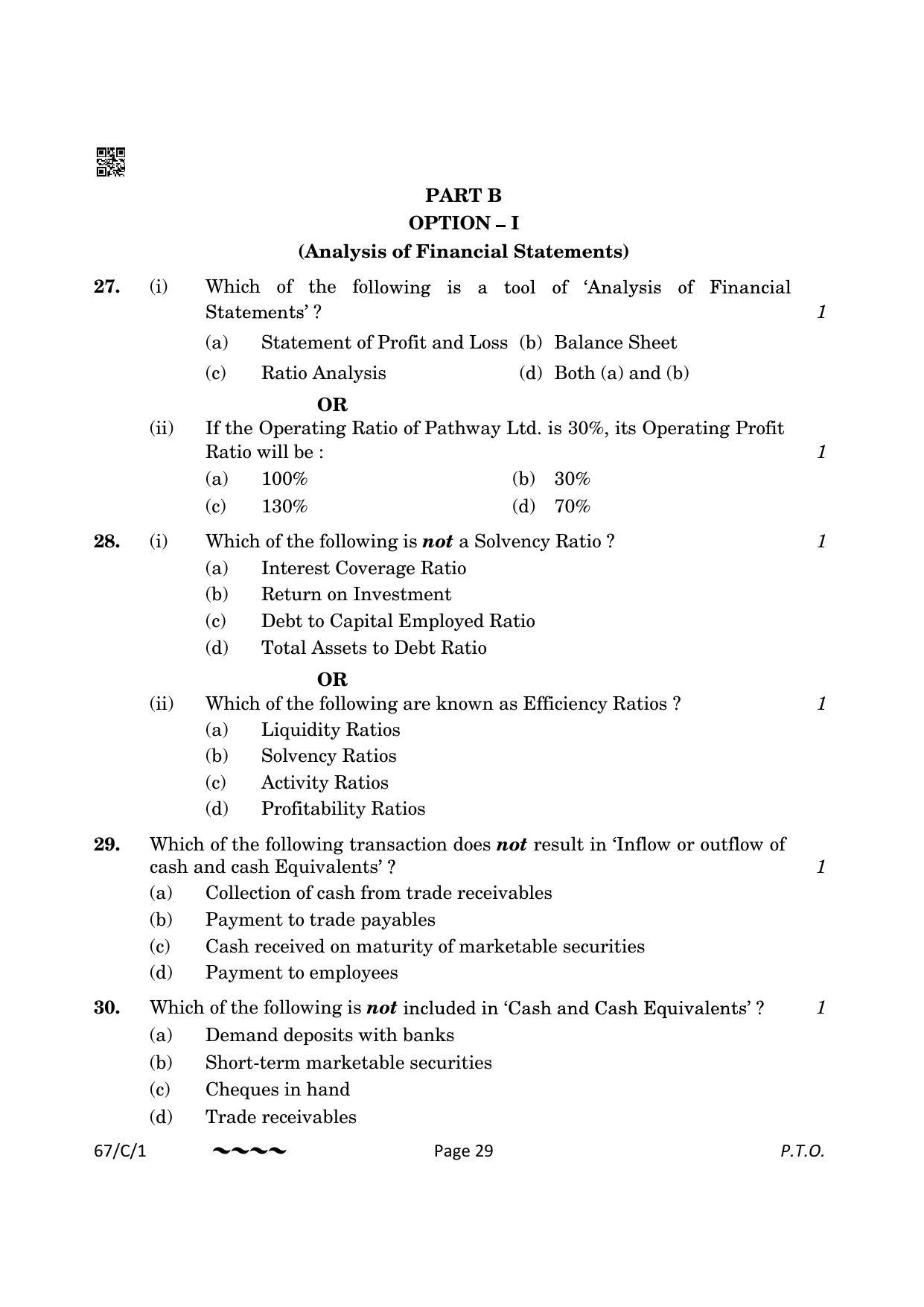 CBSE Class 12 67-1-1 Accountancy 2023 (Compartment) Question Paper - Page 29