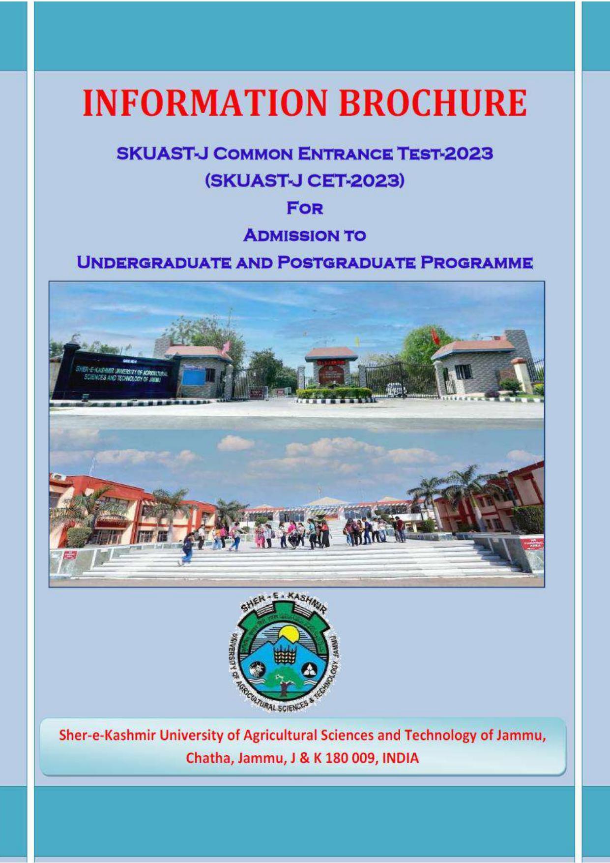 SKUAST Jammu CET Syllabus - Page 1