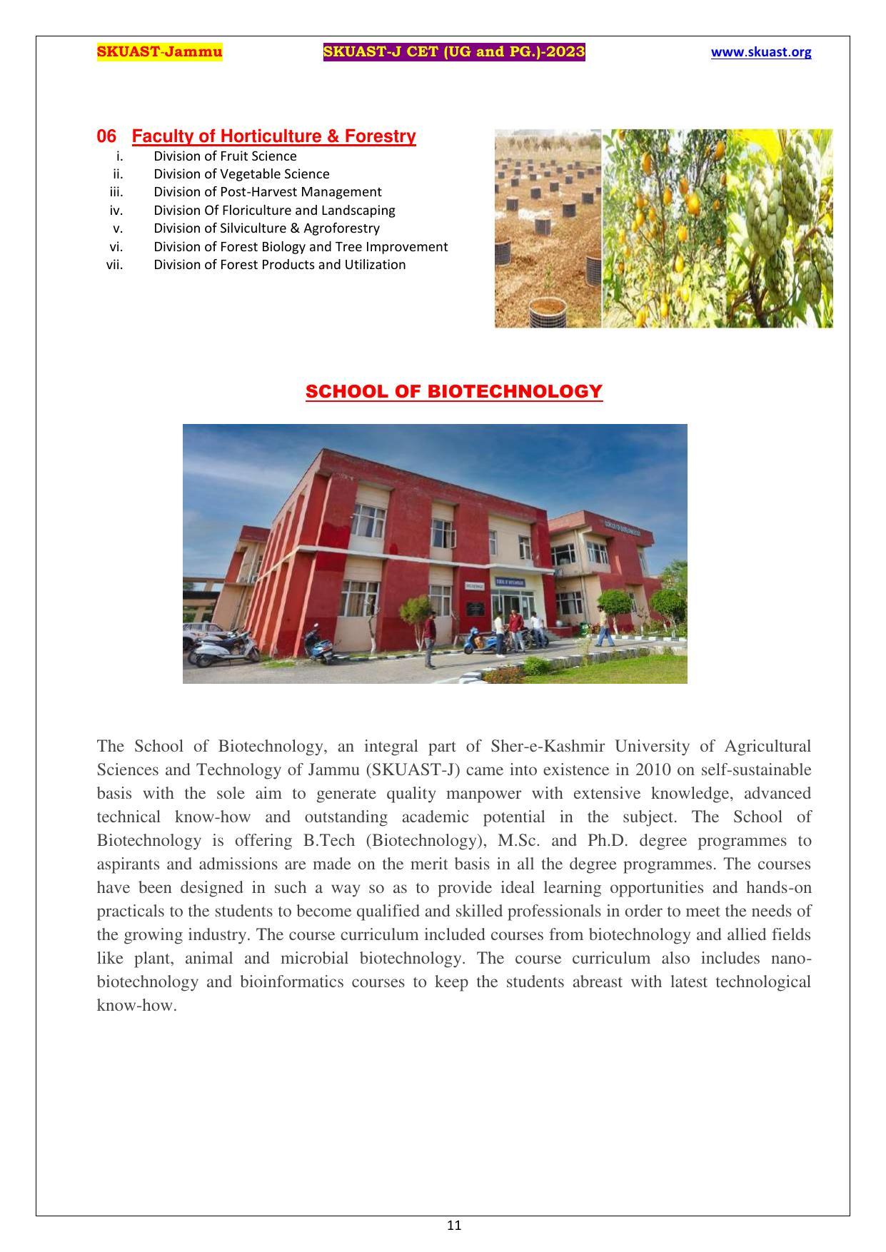 SKUAST Jammu CET Syllabus - Page 11