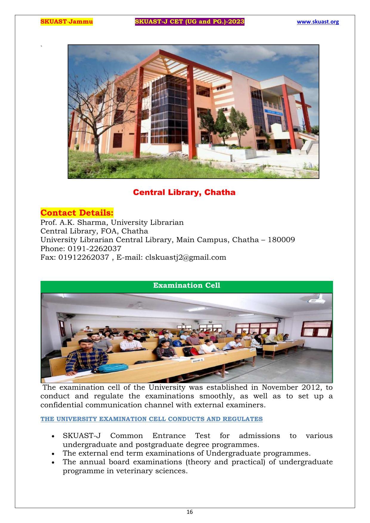 SKUAST Jammu CET Syllabus - Page 16