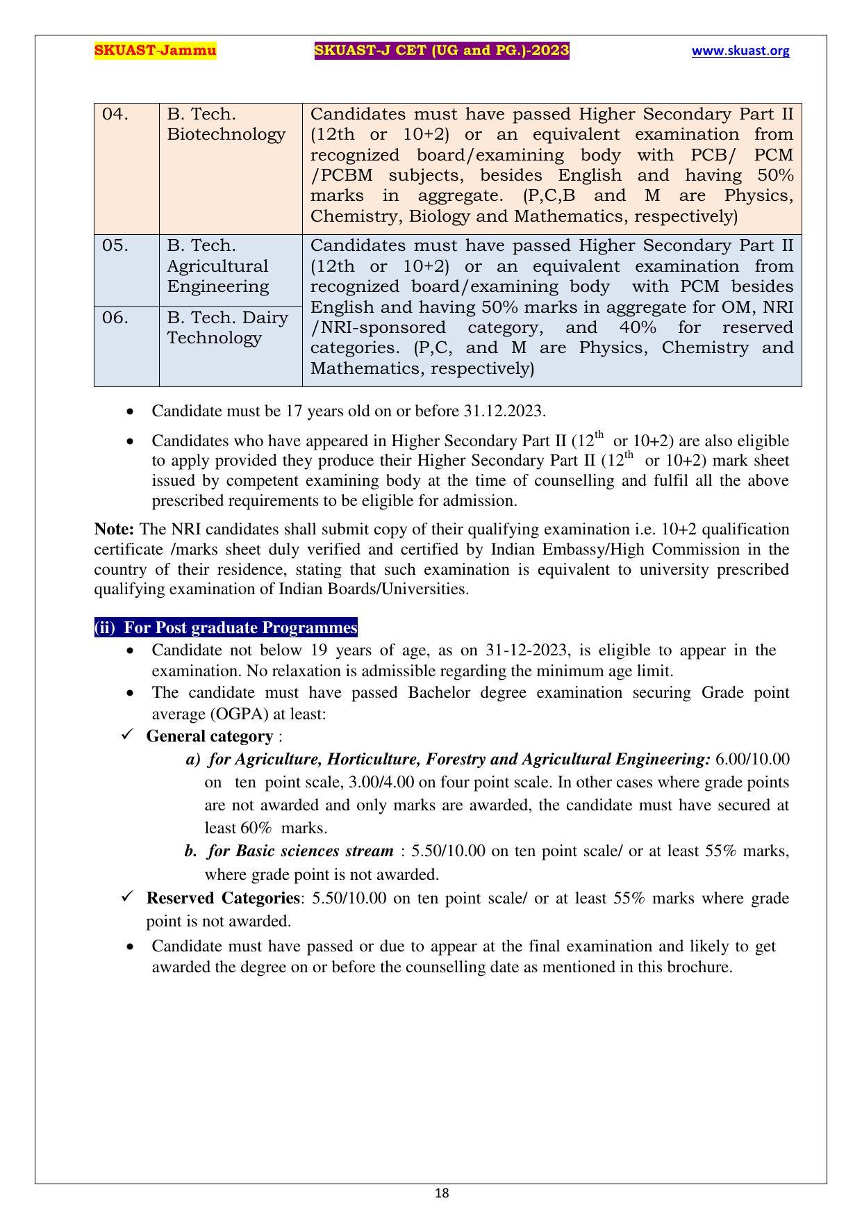 SKUAST Jammu CET Syllabus - Page 18