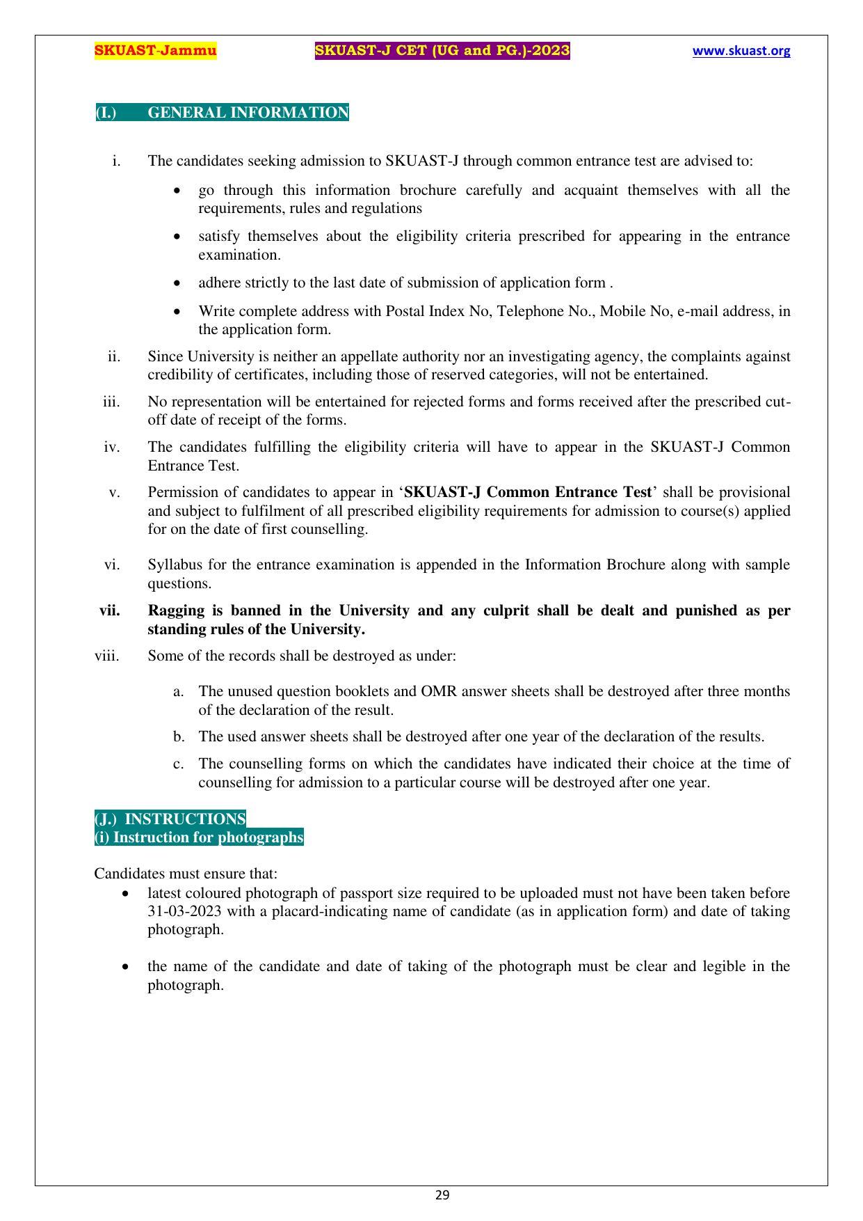 SKUAST Jammu CET Syllabus - Page 29