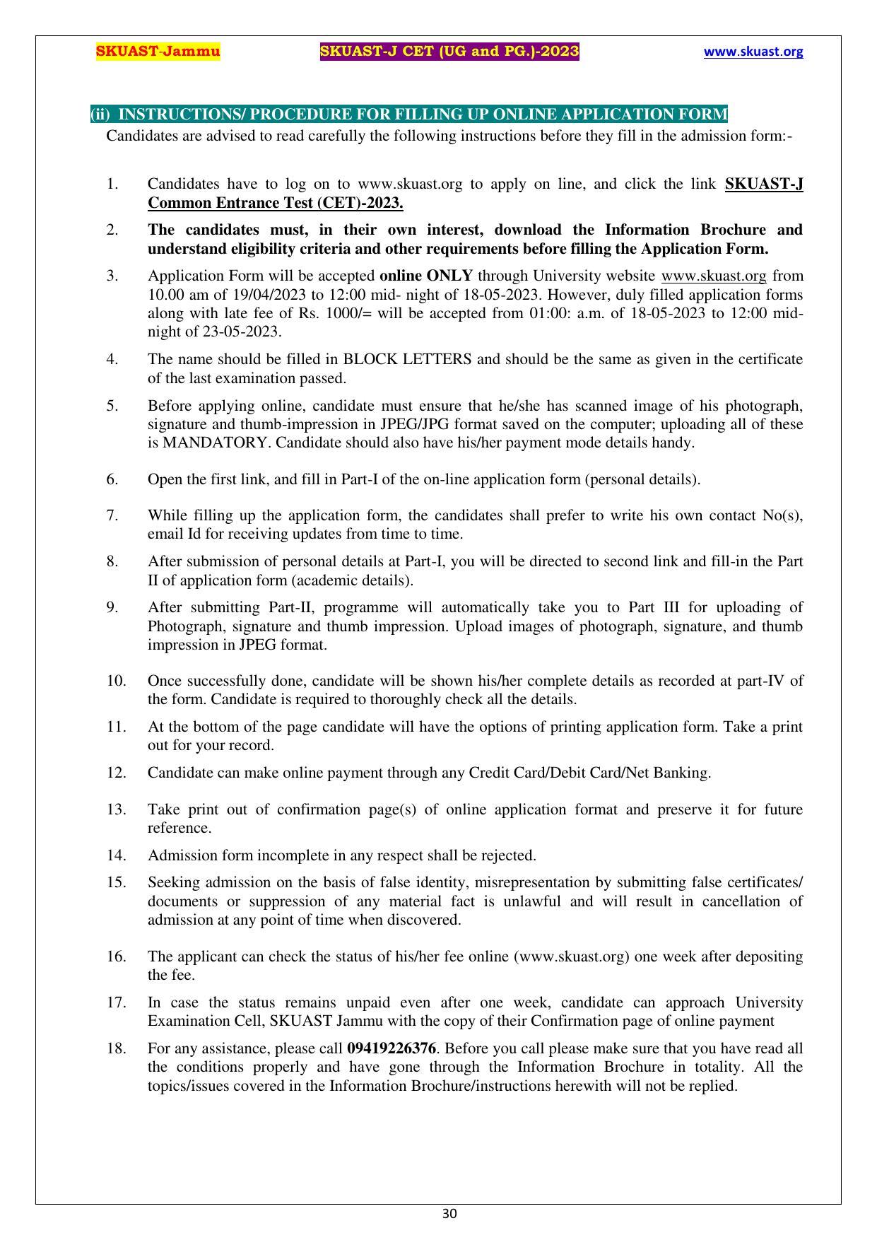 SKUAST Jammu CET Syllabus - Page 30