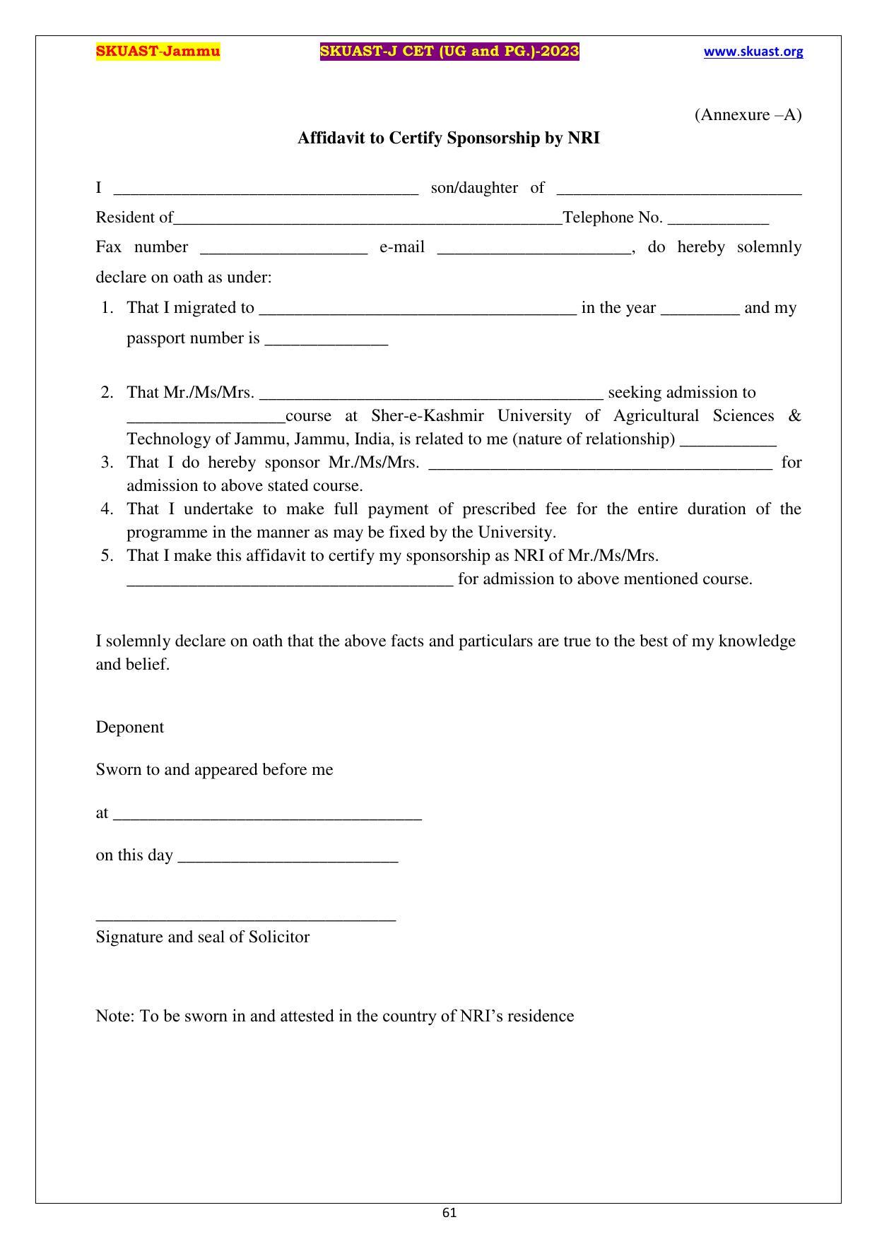 SKUAST Jammu CET Syllabus - Page 61