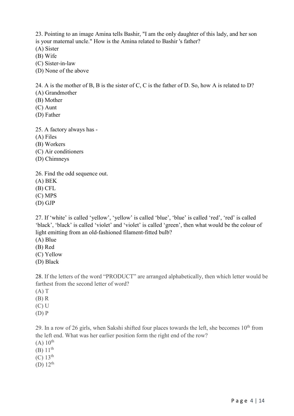 WB JEMAS (PG) MHA 2024 Question Paper - Page 6