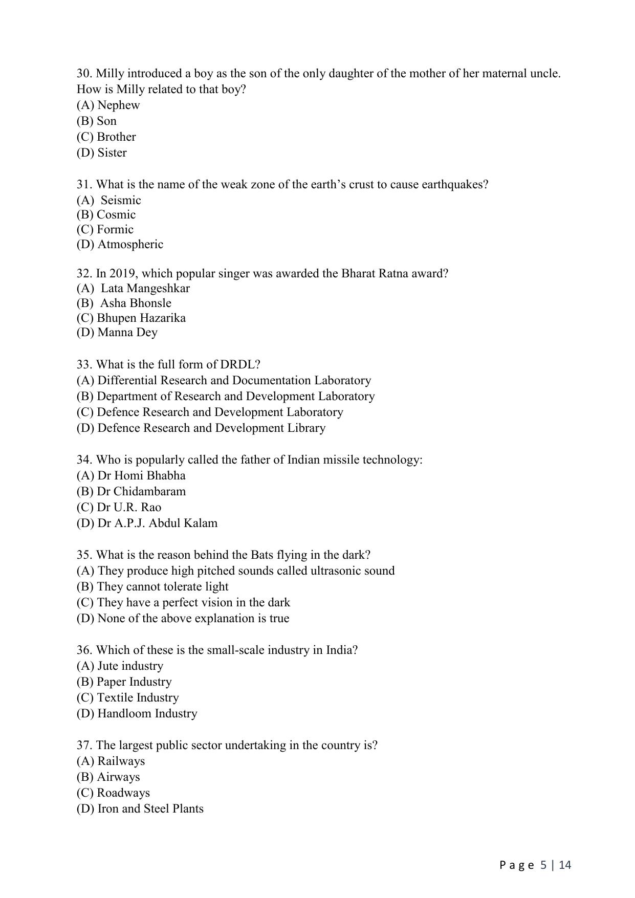 WB JEMAS (PG) MHA 2024 Question Paper - Page 7