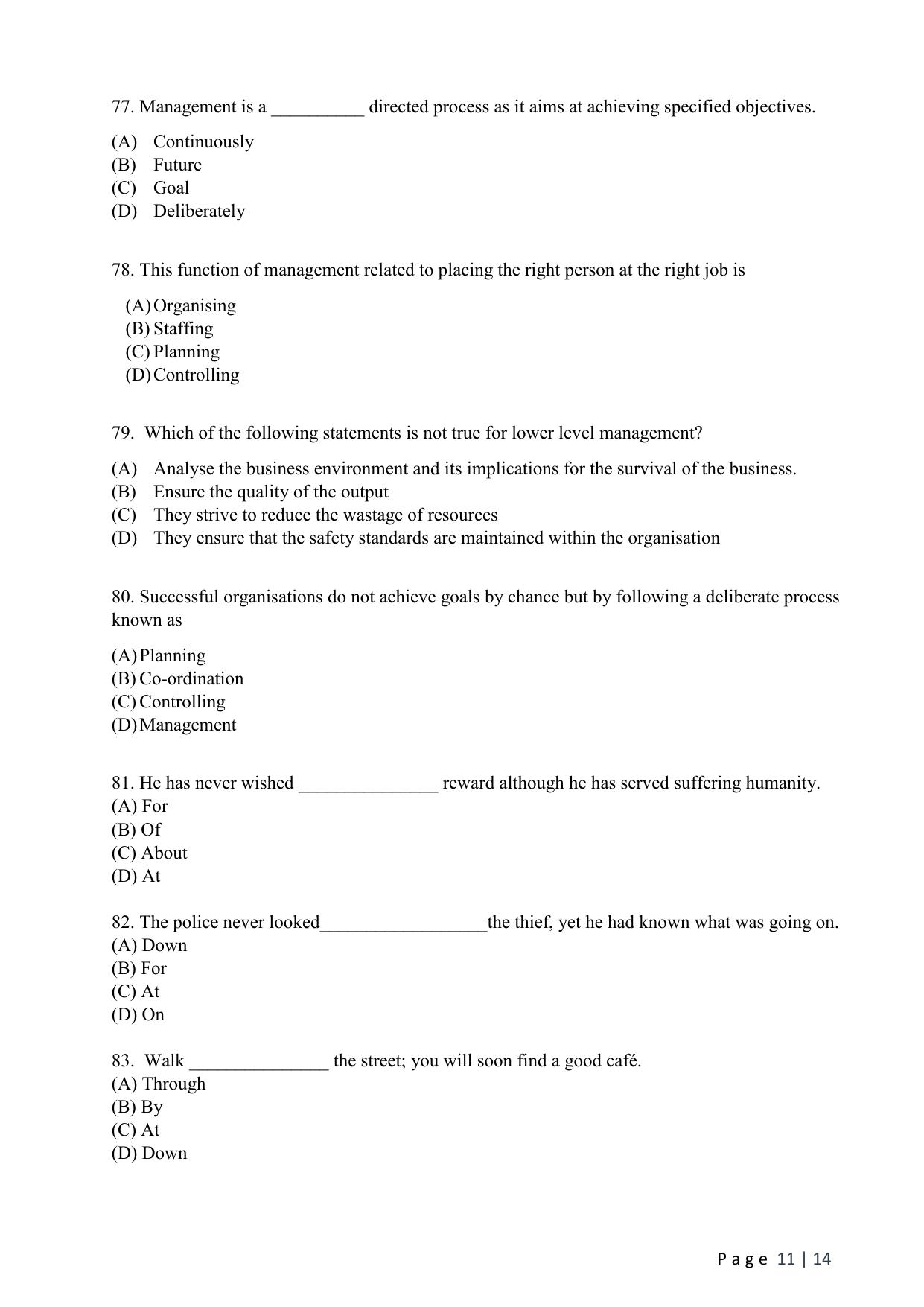 WB JEMAS (PG) MHA 2024 Question Paper - Page 13