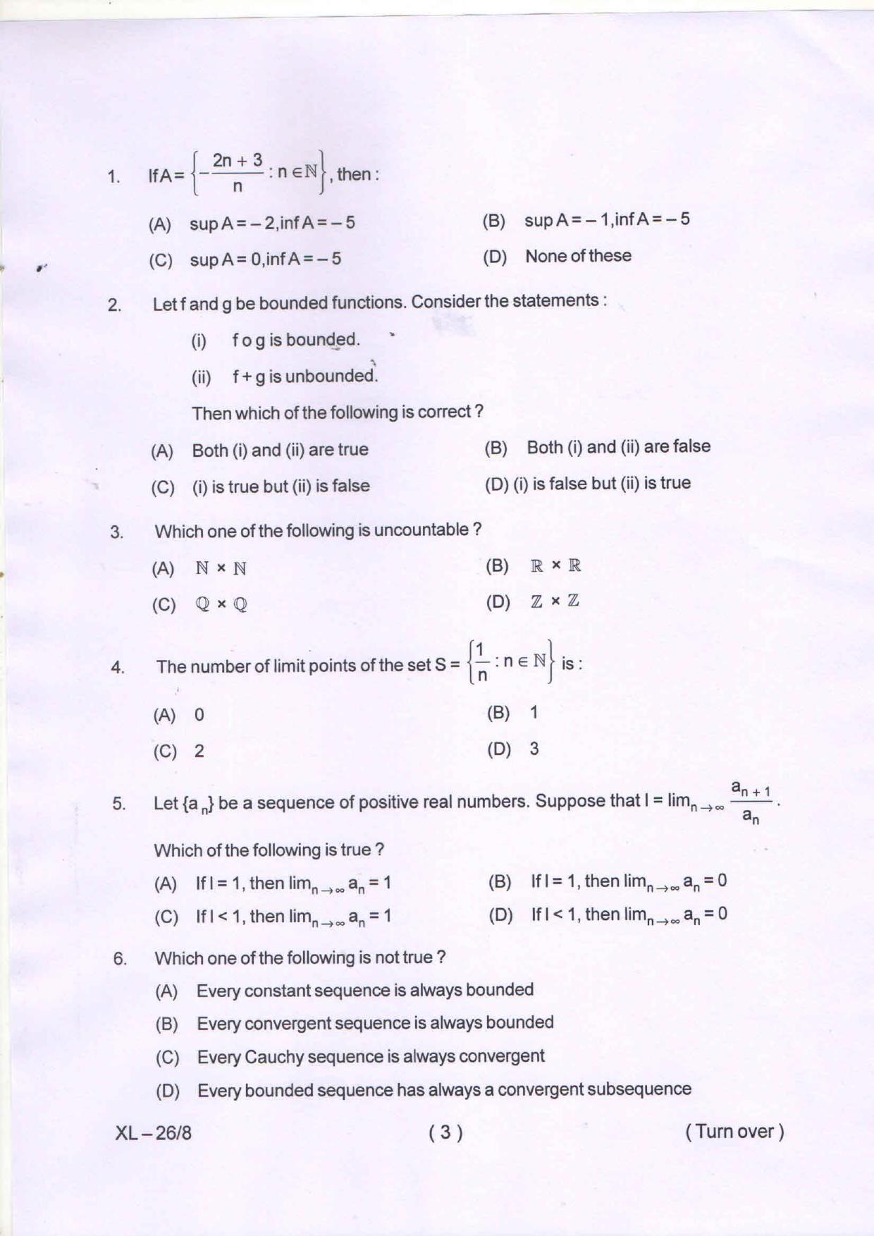 Odisha CPET MATHEMATICS 2020 Question Paper - Page 4
